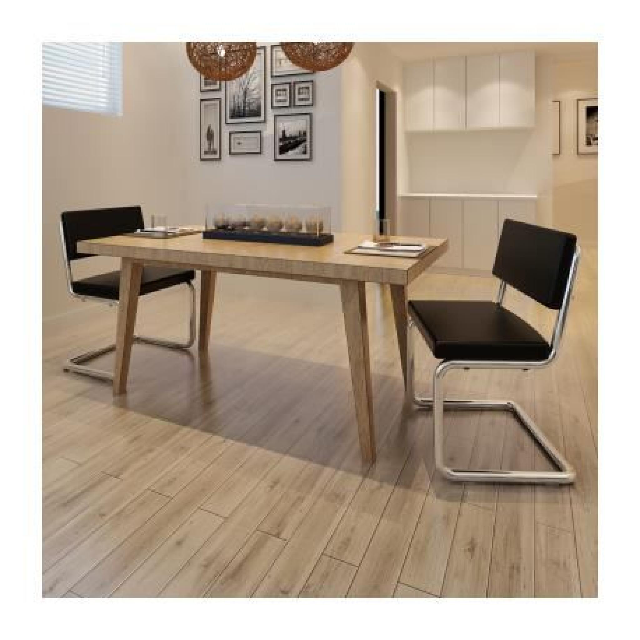 Set de 2 Chaises de salon Design et Moderne en PU Noir Stylashop pas cher