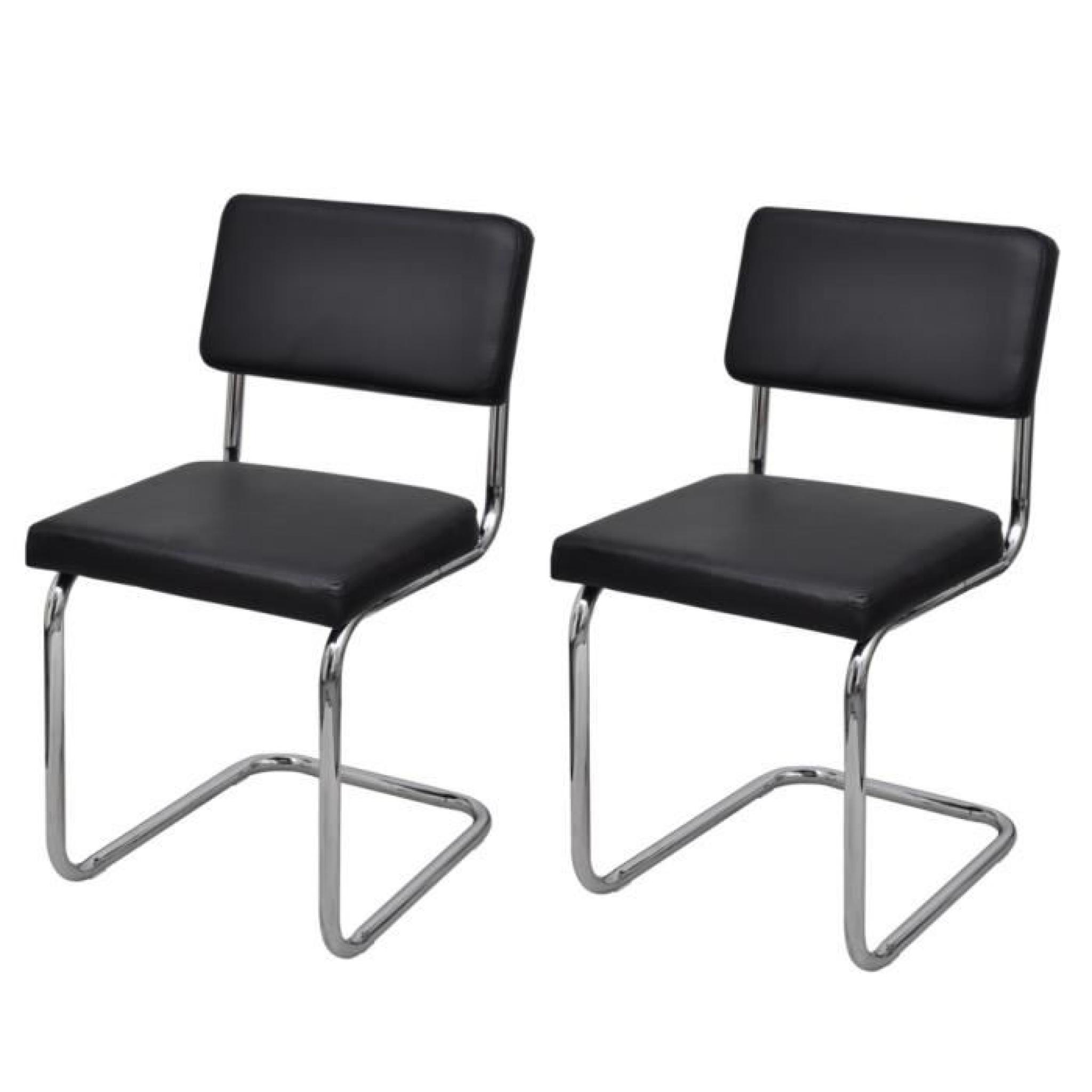 Set de 2 Chaises de salon Design et Moderne en Simili Cuir Blanc