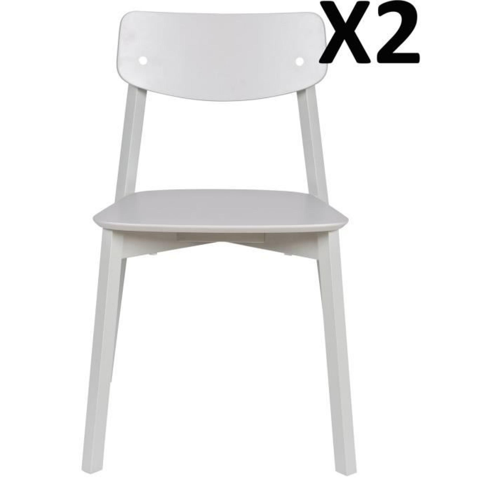 Set de 2 chaises gris, H 77 x L 46 x P 49 cm