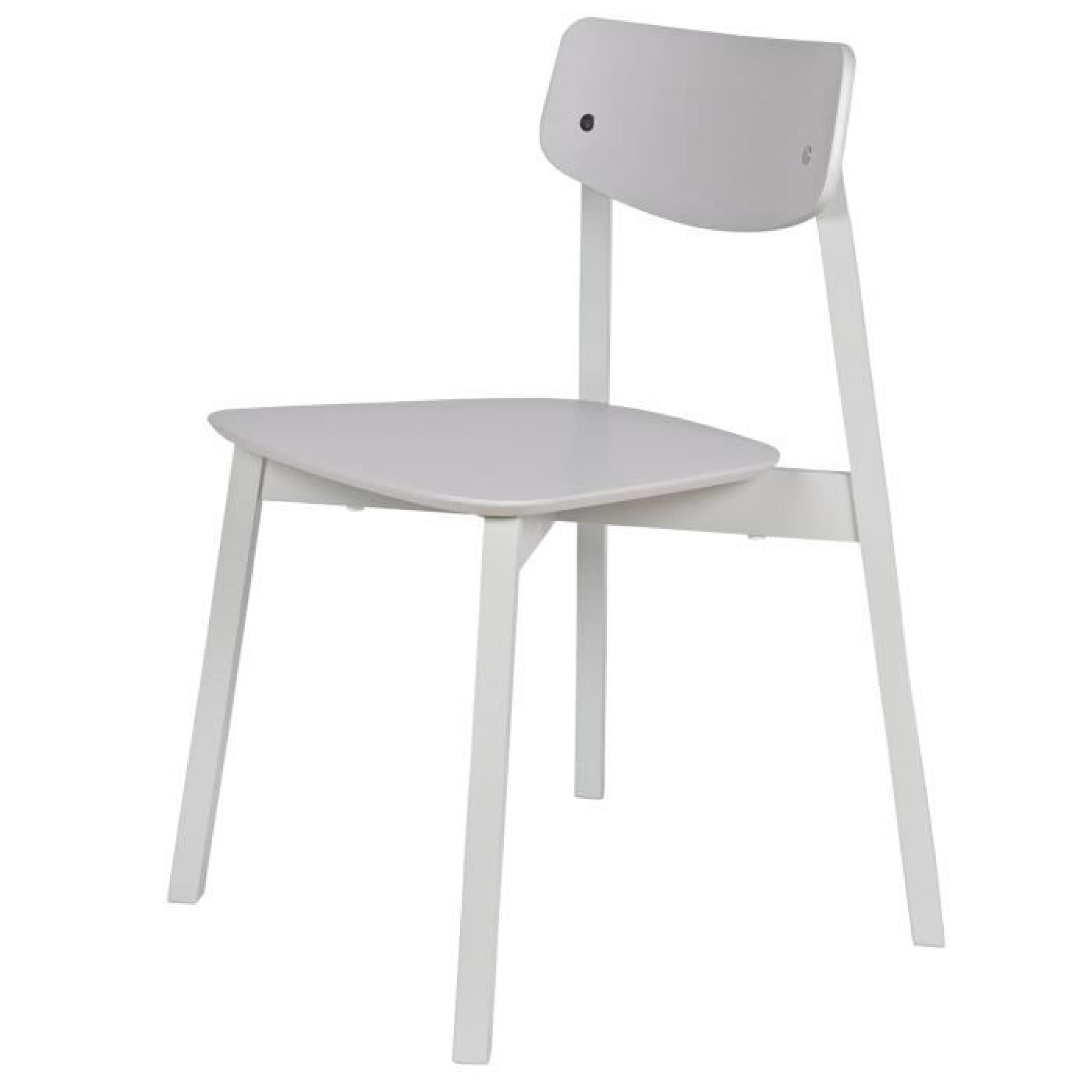 Set de 2 chaises gris, H 77 x L 46 x P 49 cm pas cher
