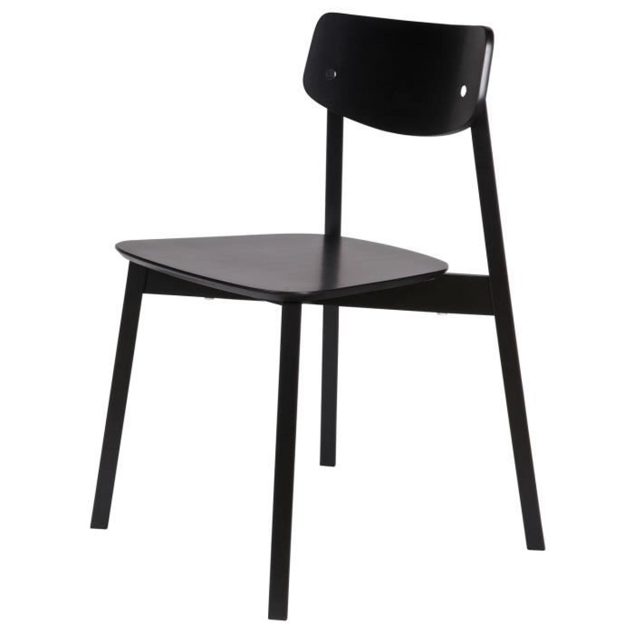 Set de 2 chaises noir, H 77 x L 46 x P 49 cm pas cher