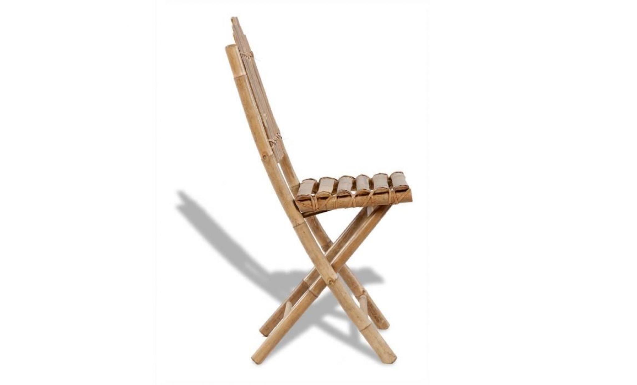 set de 2 chaises pliables en bambou 50 x 42 x 92 cm pas cher