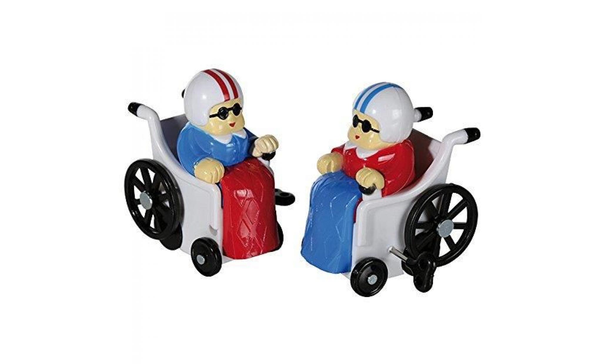 set de 2 figurines grand mère dans chaise roulante   mamie fauteuil décoration   945