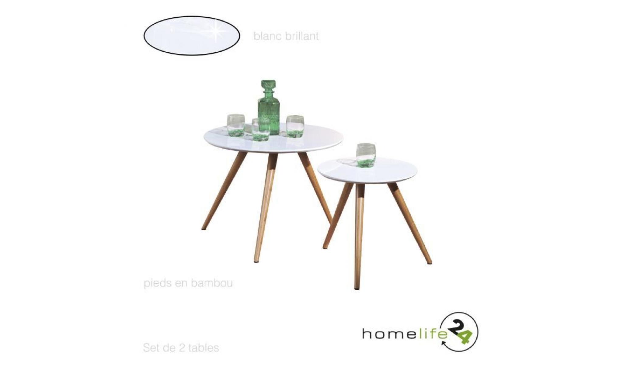 table d'appoint en bois, bout de canapé, petite table, table d'appoint ronde, table auxiliaire, lot de2, x2, design, moderne