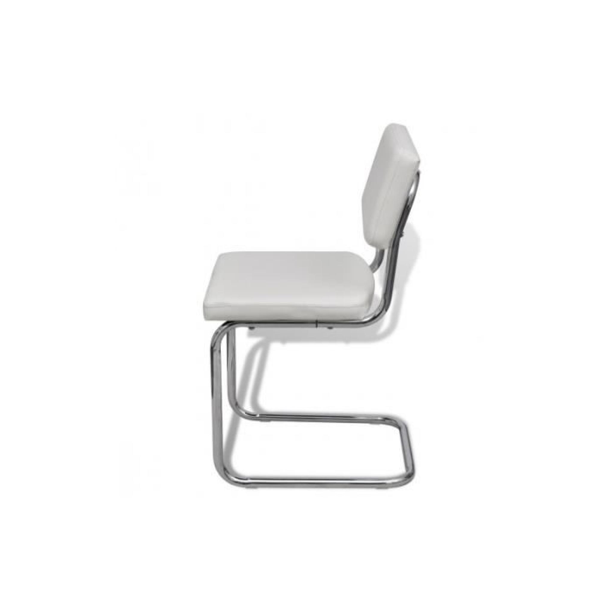 Set de 6 Chaises de salon Design et Moderne en PU Noir pas cher