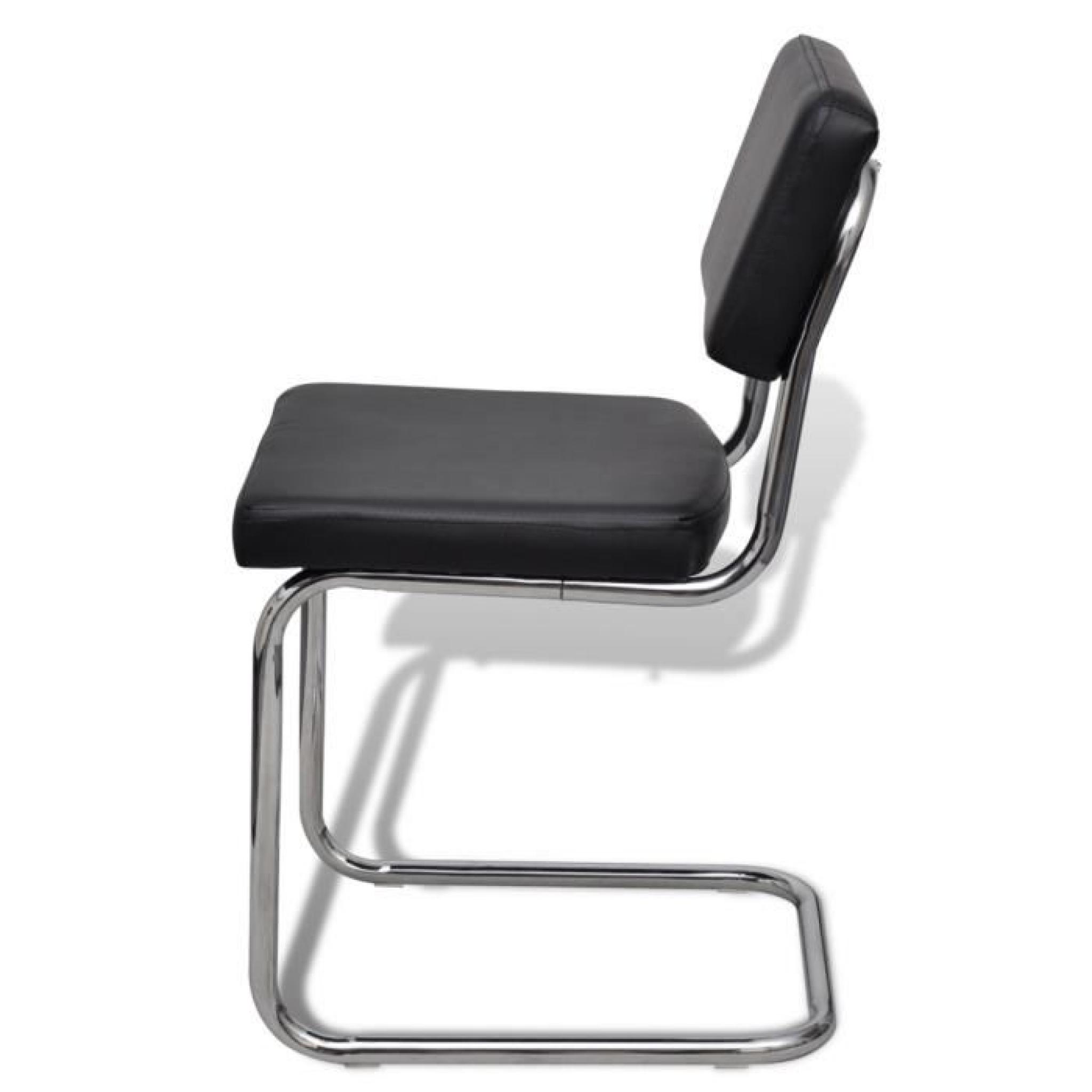 Set de 6 Chaises de salon Design et Moderne en Simili Cuir Blanc pas cher