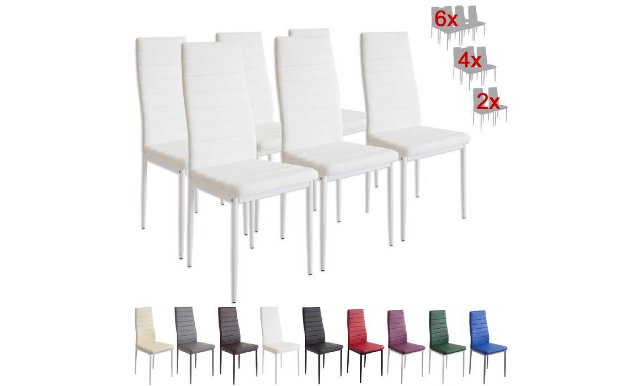 set de 6 chaises milano blanc