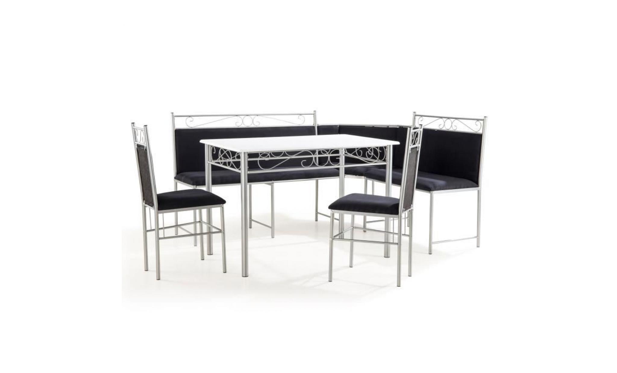 set table + banc mdf noir