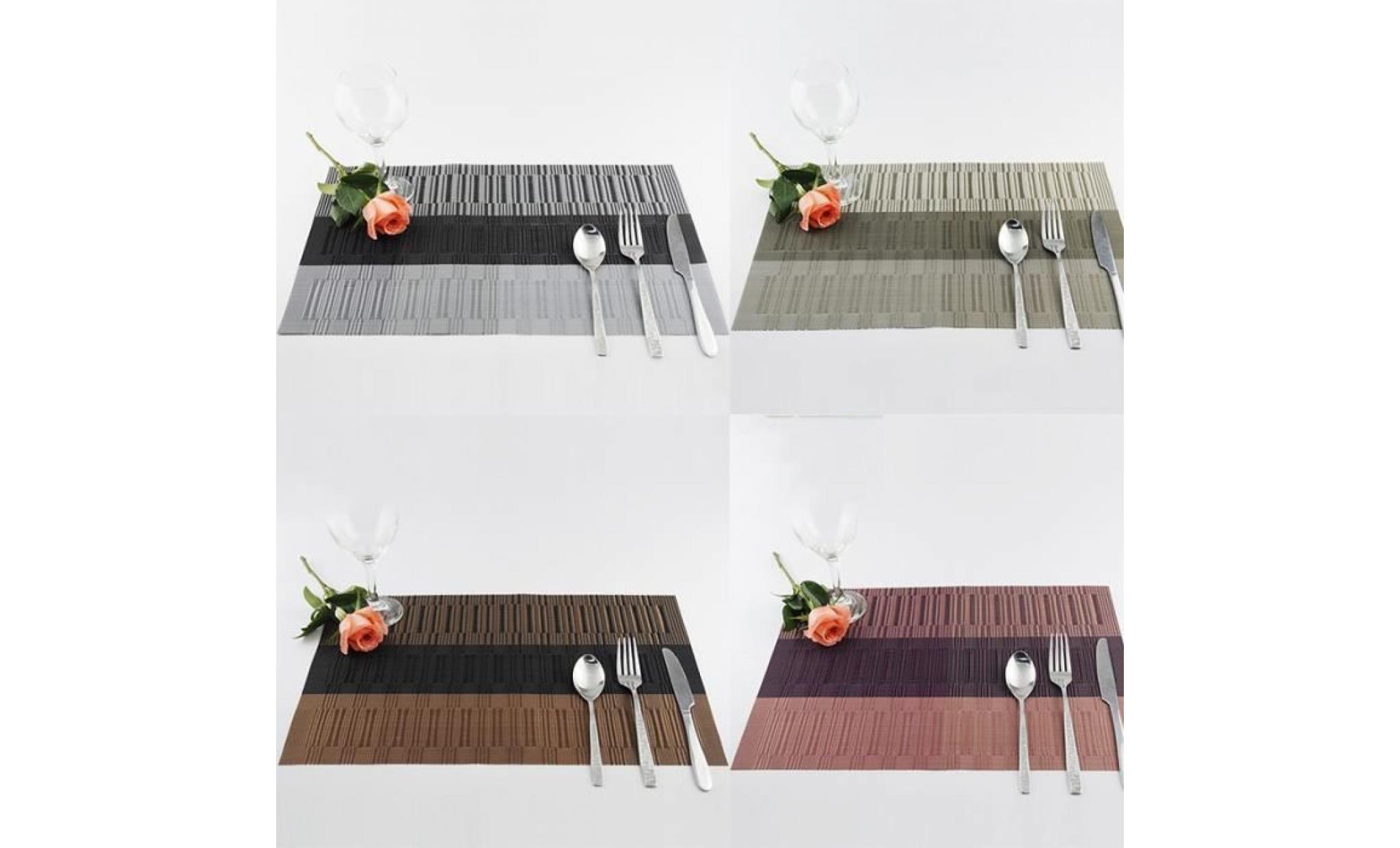 sets de table anti glissant en pvc lavables napperons pour cuisine, salon, jardin ou salle à manger (45x30cm) 5pcs pas cher