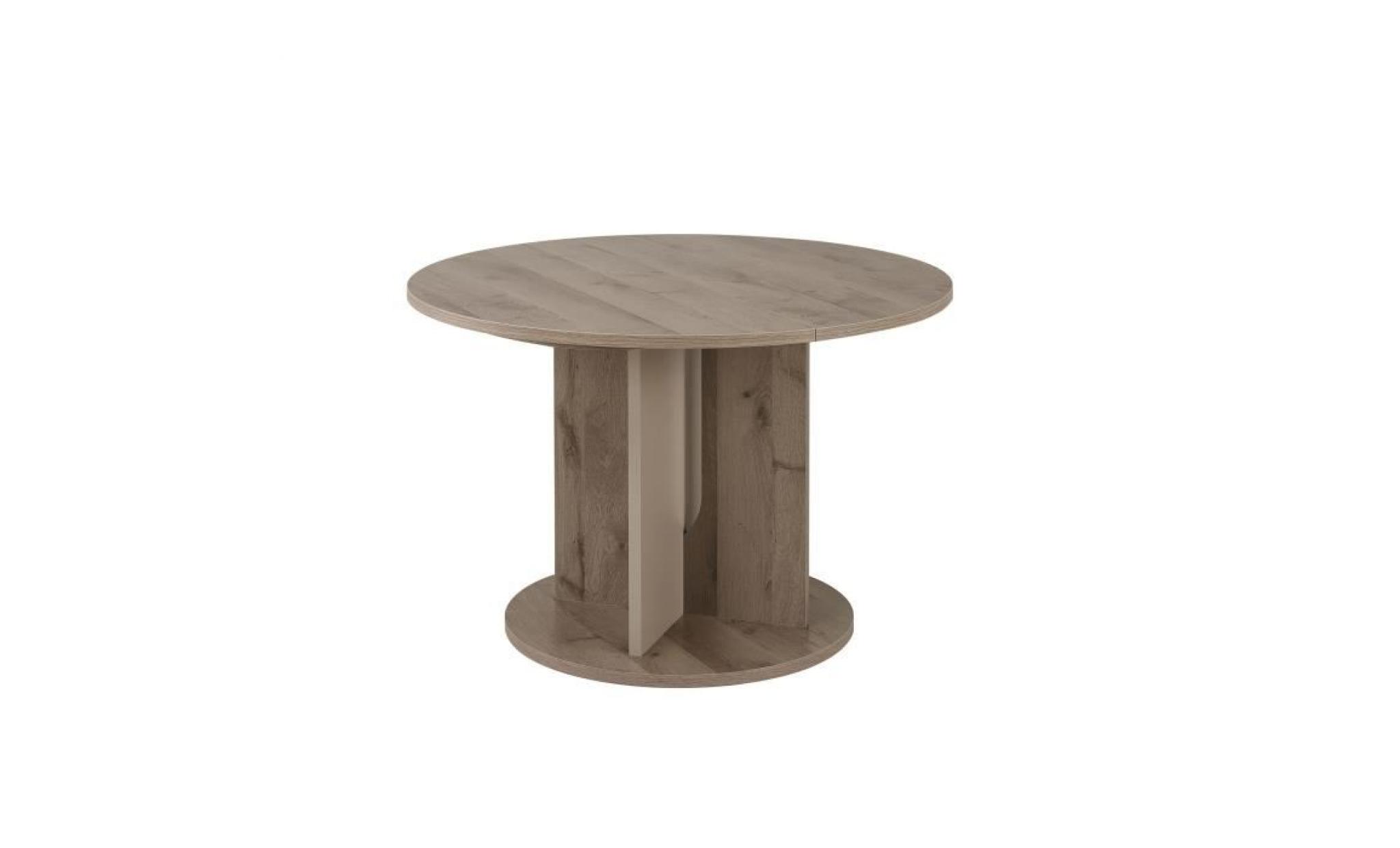 sha table ronde avec allonge   décor chêne cendré   l 113