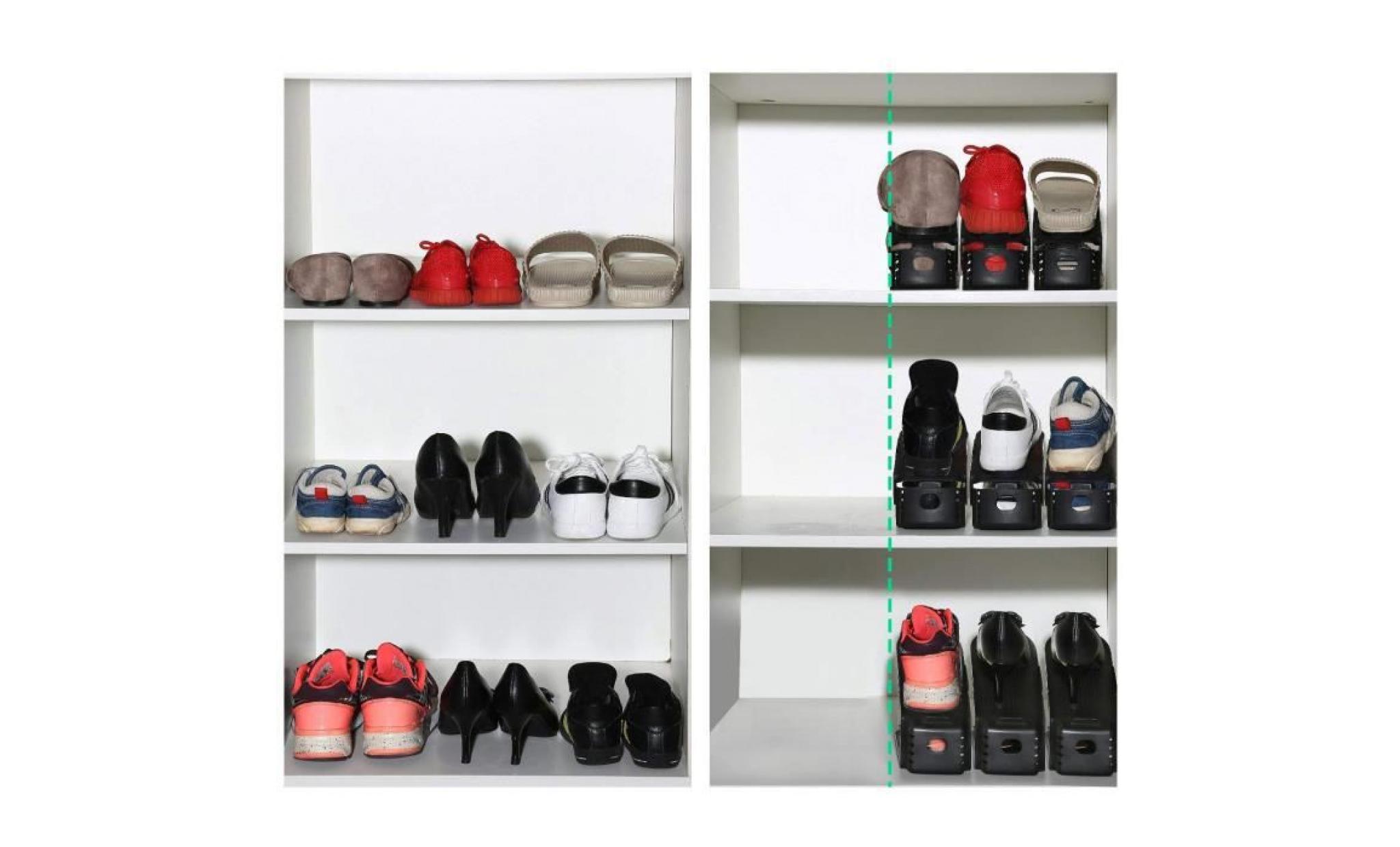 shop story   organisateur magique réglables pour empiler vos chaussures avec 3 possibilités de réglages pour Économiser de l’espace pas cher