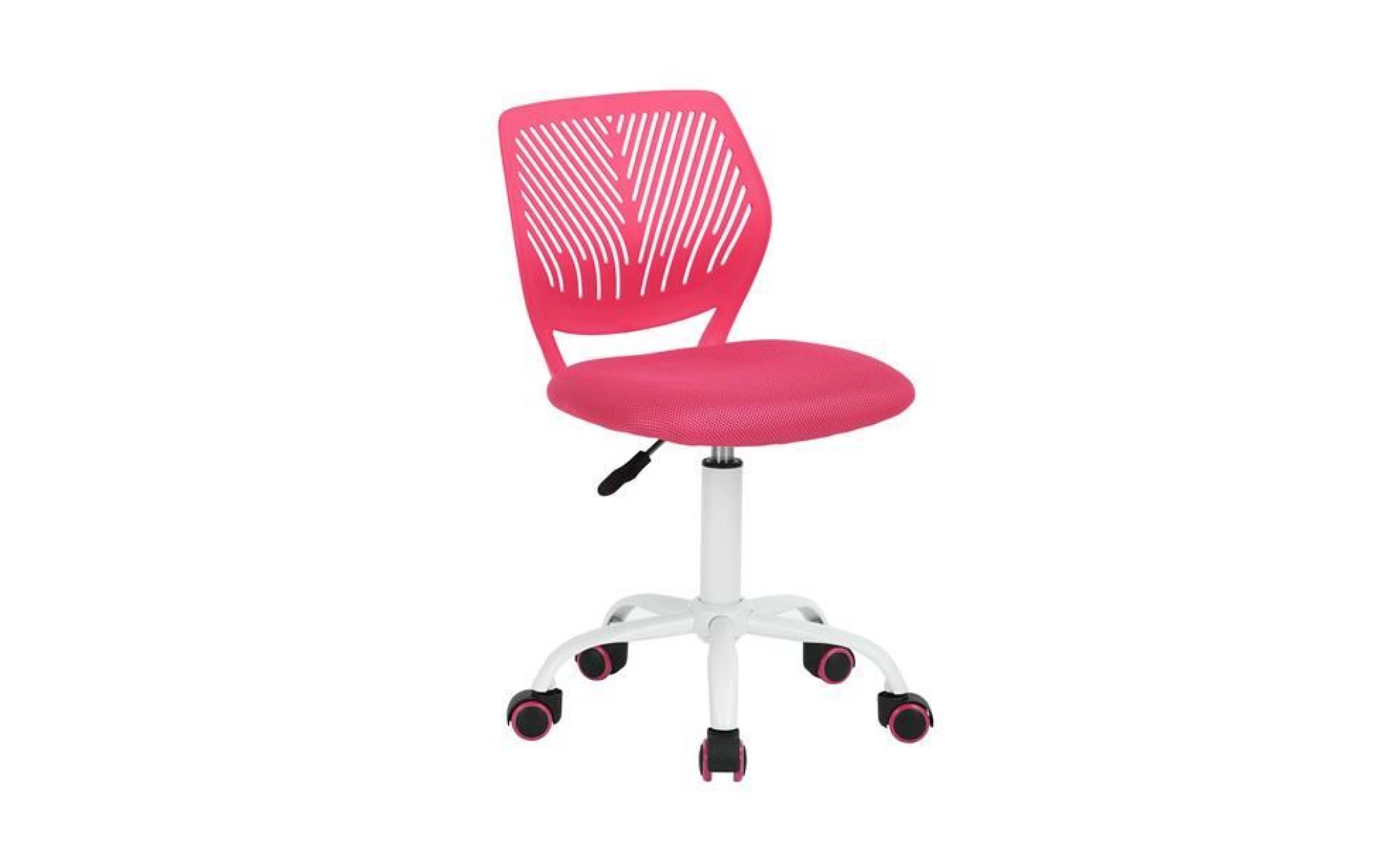 siège chaise de bureau enfant rose haute réglable
