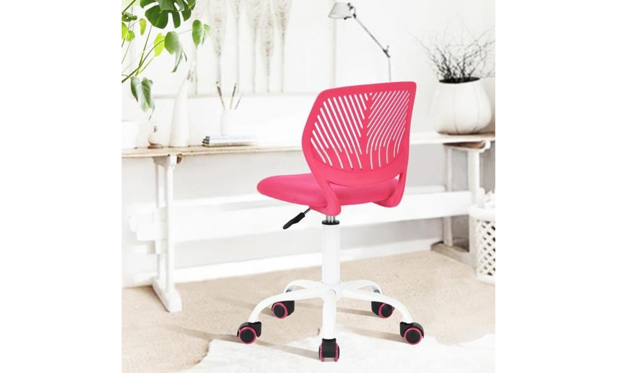 siège chaise de bureau enfant rose haute réglable pas cher