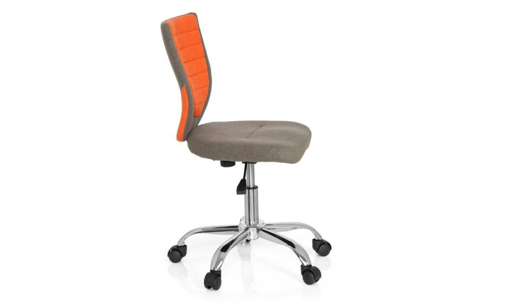 siège de bureau enfant / siège pivotant kiddy comfort tissu gris/orange hjh office pas cher