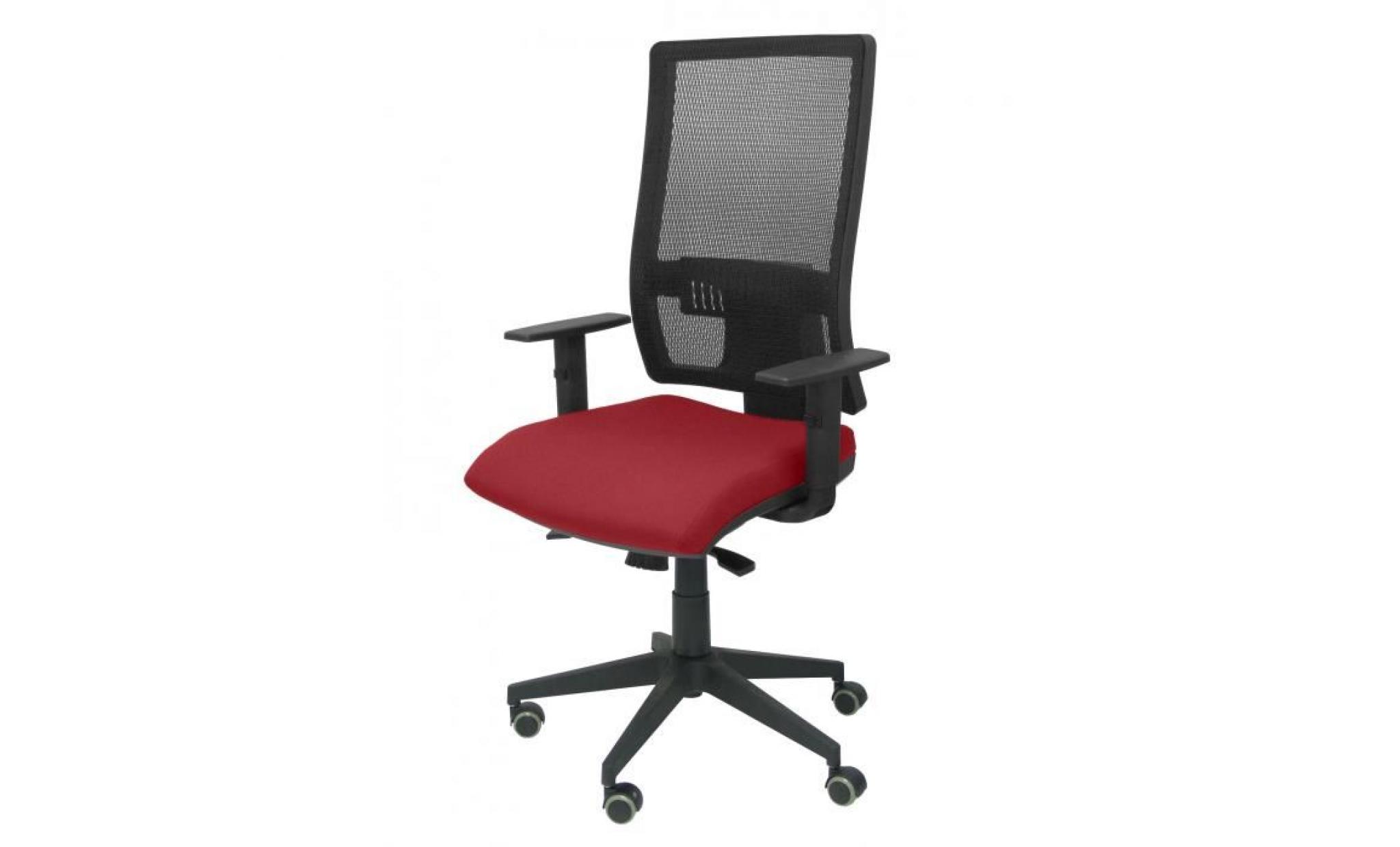 siège de bureau ergonomique avec mécanisme synchro et hauteur réglable   assise et dossier rembourrés en tissu aran noir (arms