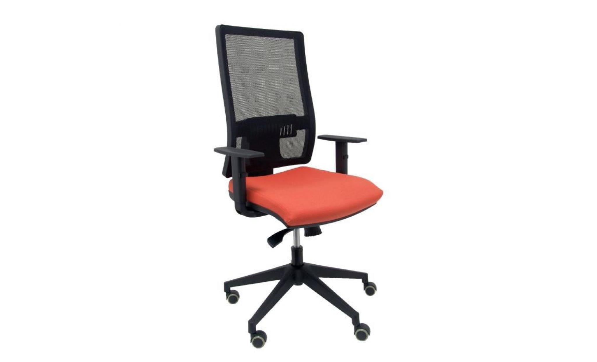 siège de bureau ergonomique avec mécanisme synchro et hauteur réglable   assise et dossier rembourrés en tissu aran noir (arms pas cher