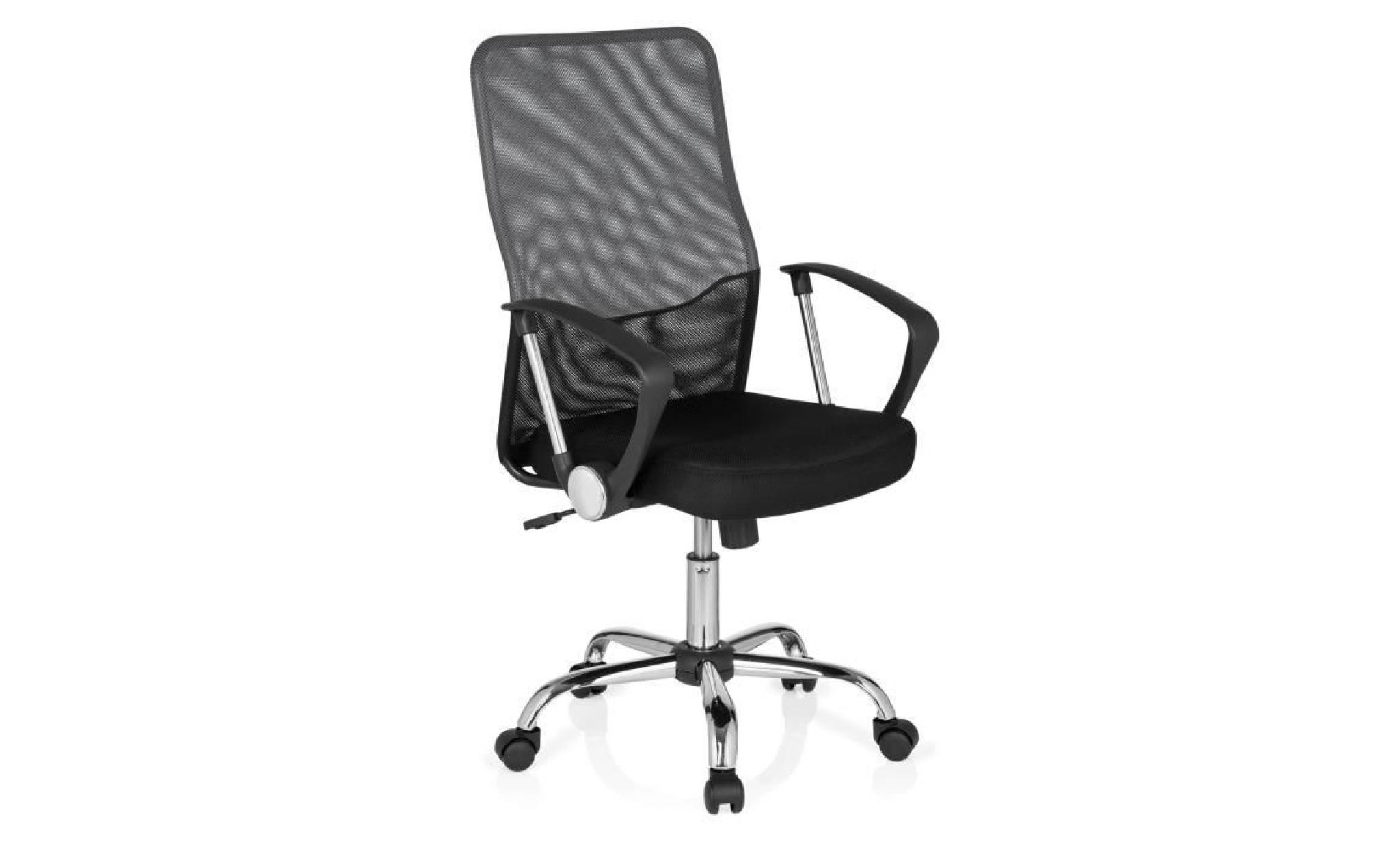 siège de bureau / fauteuil de direction foley net tissu maille noir/gris foncé chrome hjh office