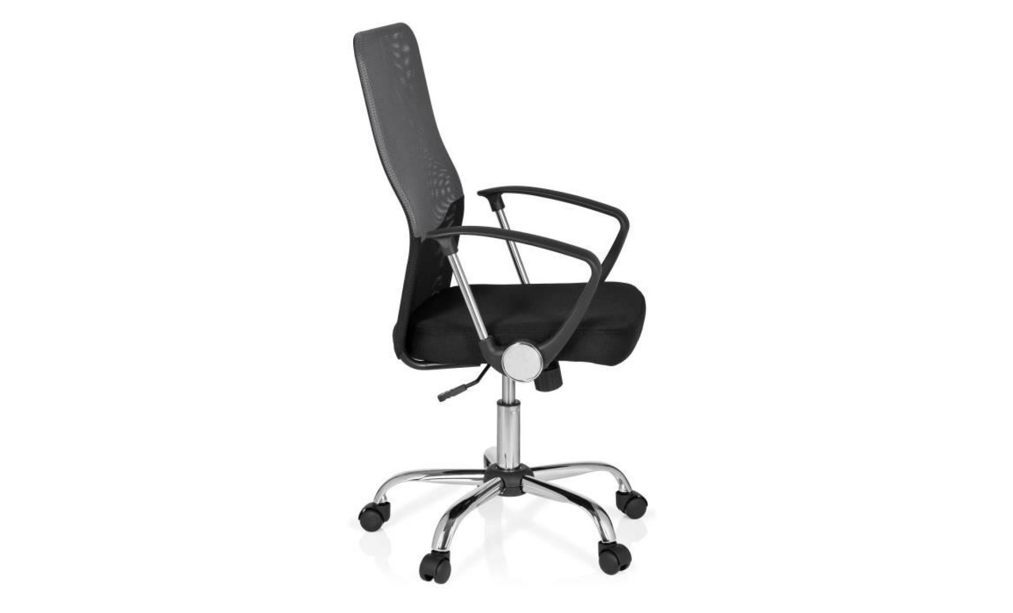 siège de bureau / fauteuil de direction foley net tissu maille noir/gris foncé chrome hjh office pas cher