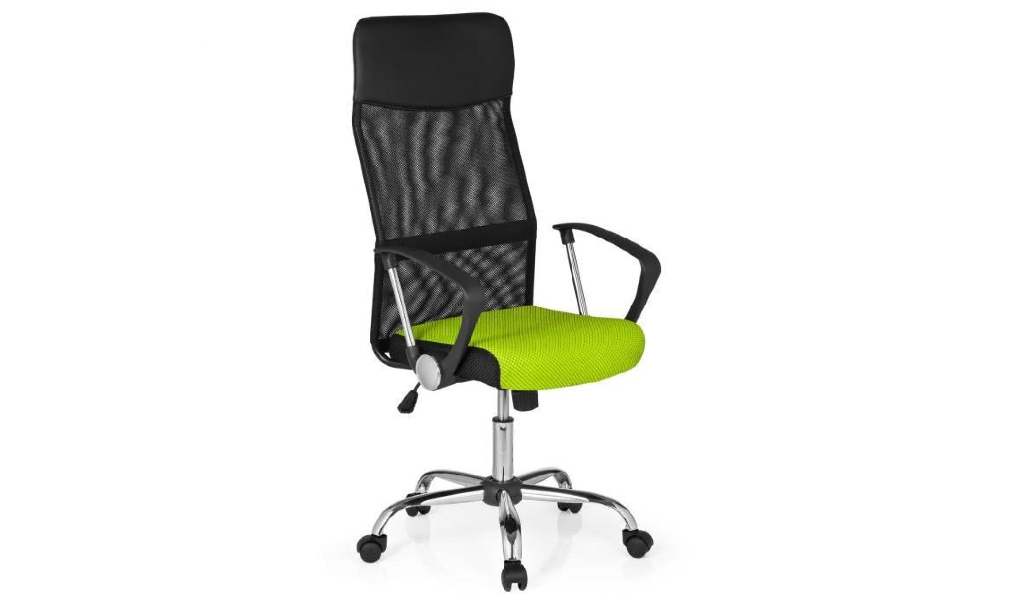 siège de bureau / fauteuil de direction orion net tissu maille vert/noir chrome hjh office