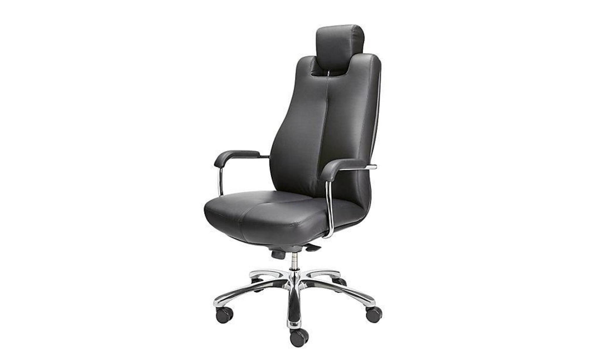 siège de bureau pivotant   fauteuil de bureau, cuir souple   noir, appuie tête réglable   chaise chaise de bureau chaises chaises de pas cher
