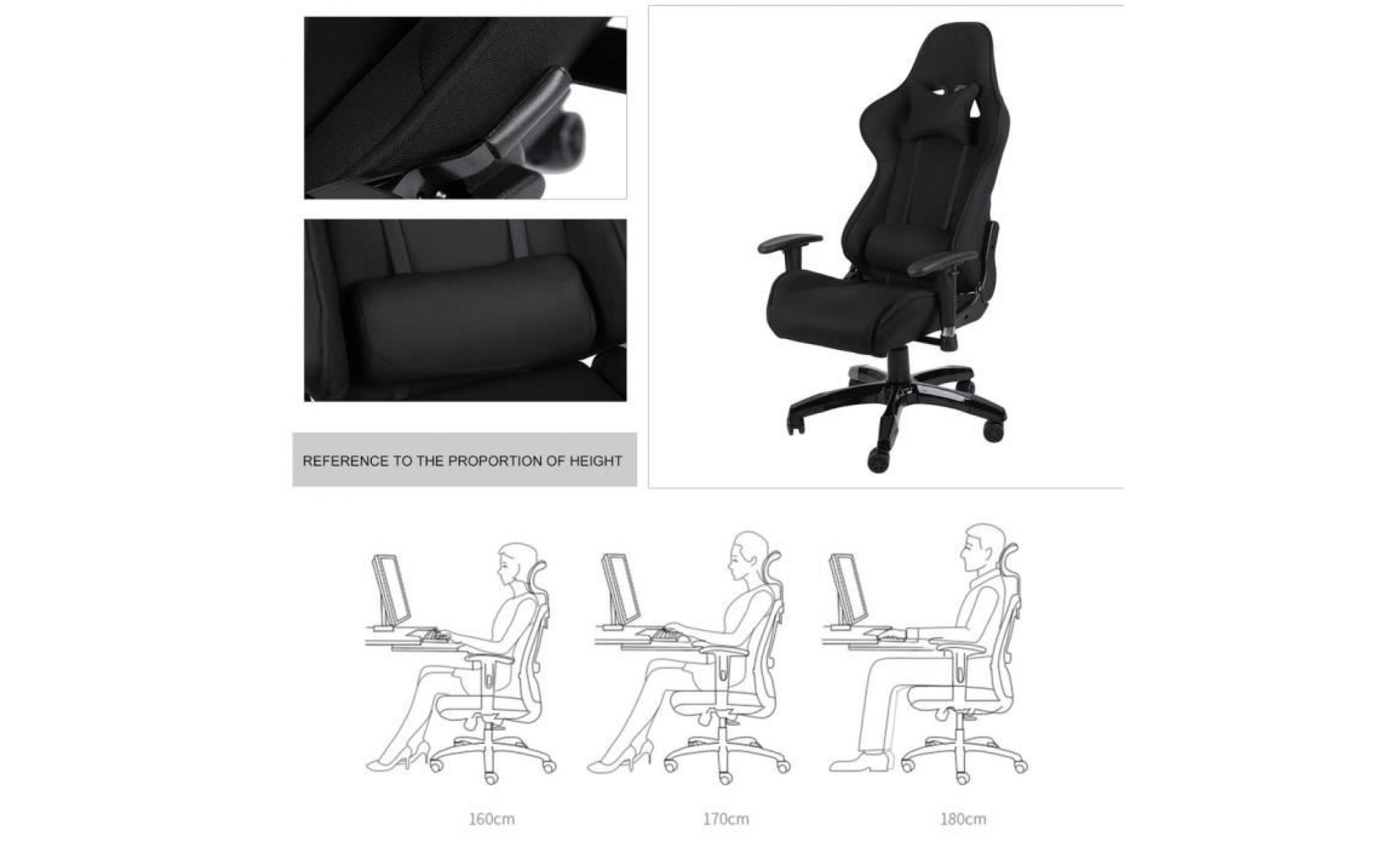 siege gaming   fauteuil de bureau gaming avec dossier haut à 360 degrés   (๑•̀ㅂ•́)و✧ pas cher