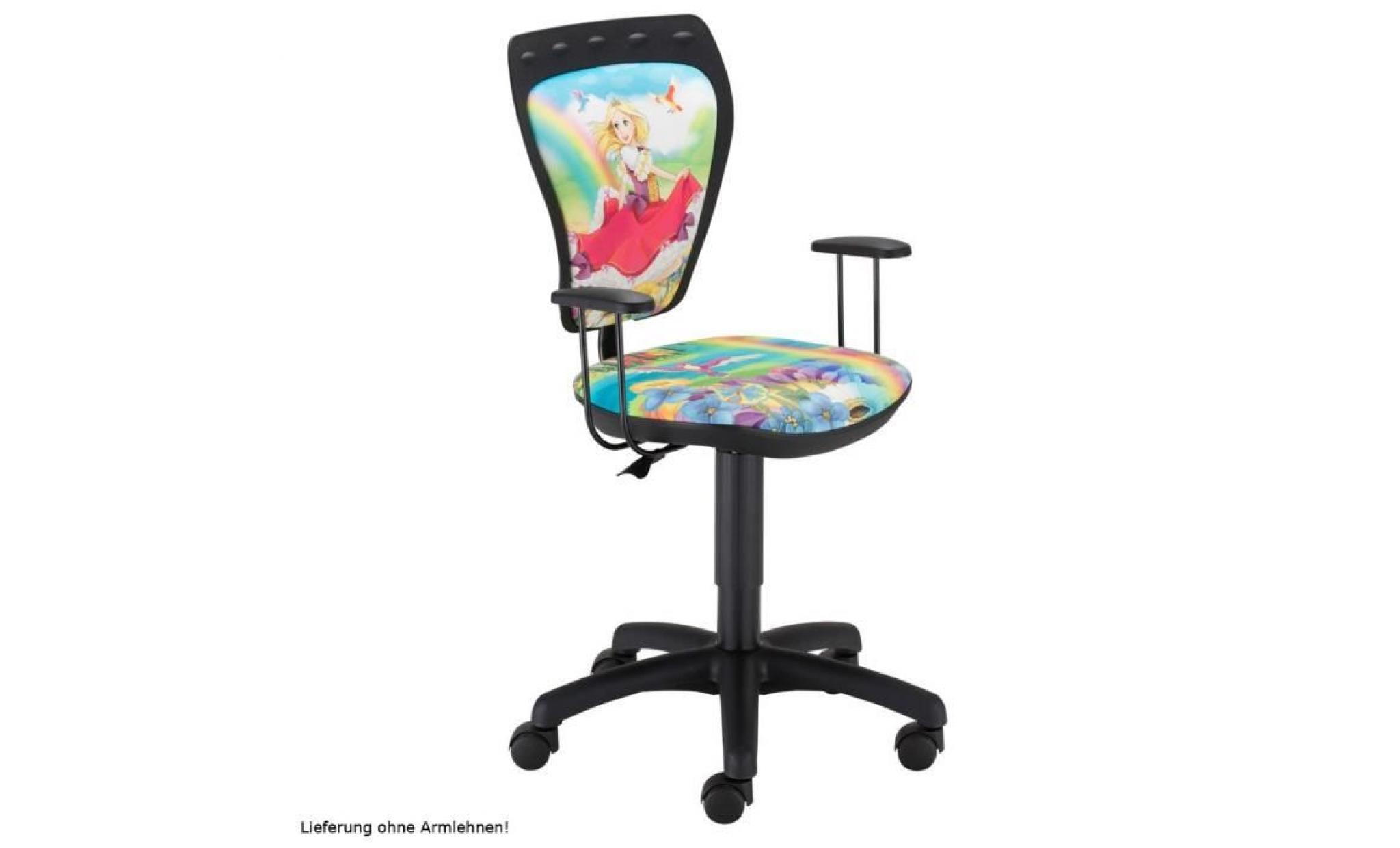siège tournant chaise de bureau princesse enfants chambre coloré maison accoudoirs ts22 rts