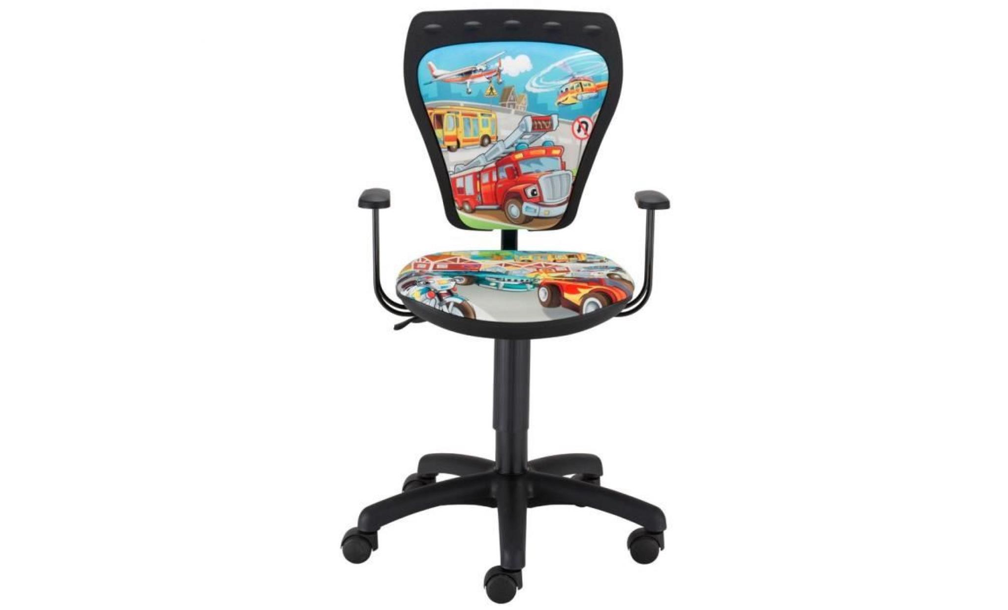 siège tournant chaise de bureau voitures enfants chambre coloré maison accoudoirs ts22 rts