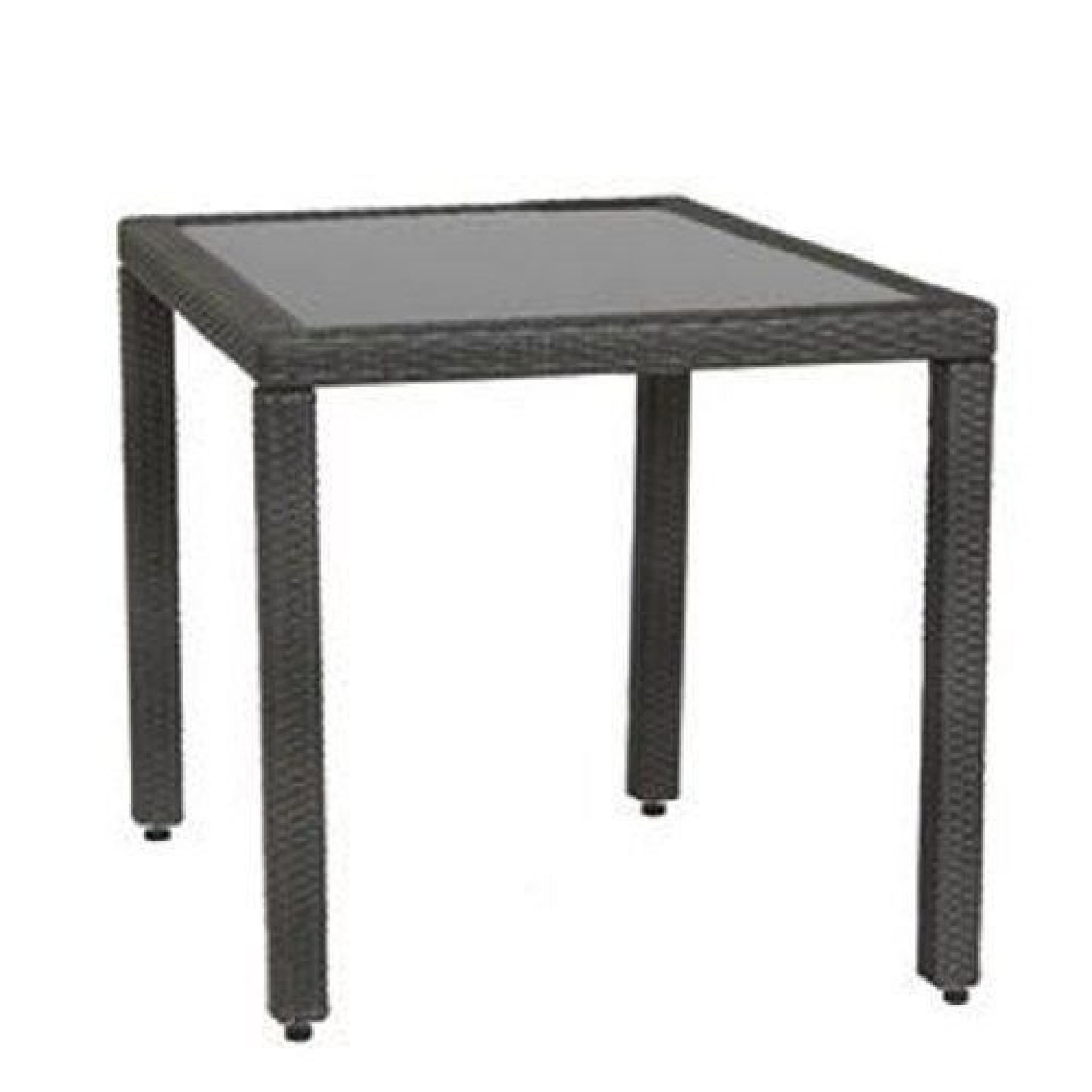 Siena Garden 722294 Bern Table Aluminium Titane/Verre Noir 90 x 90 cm…