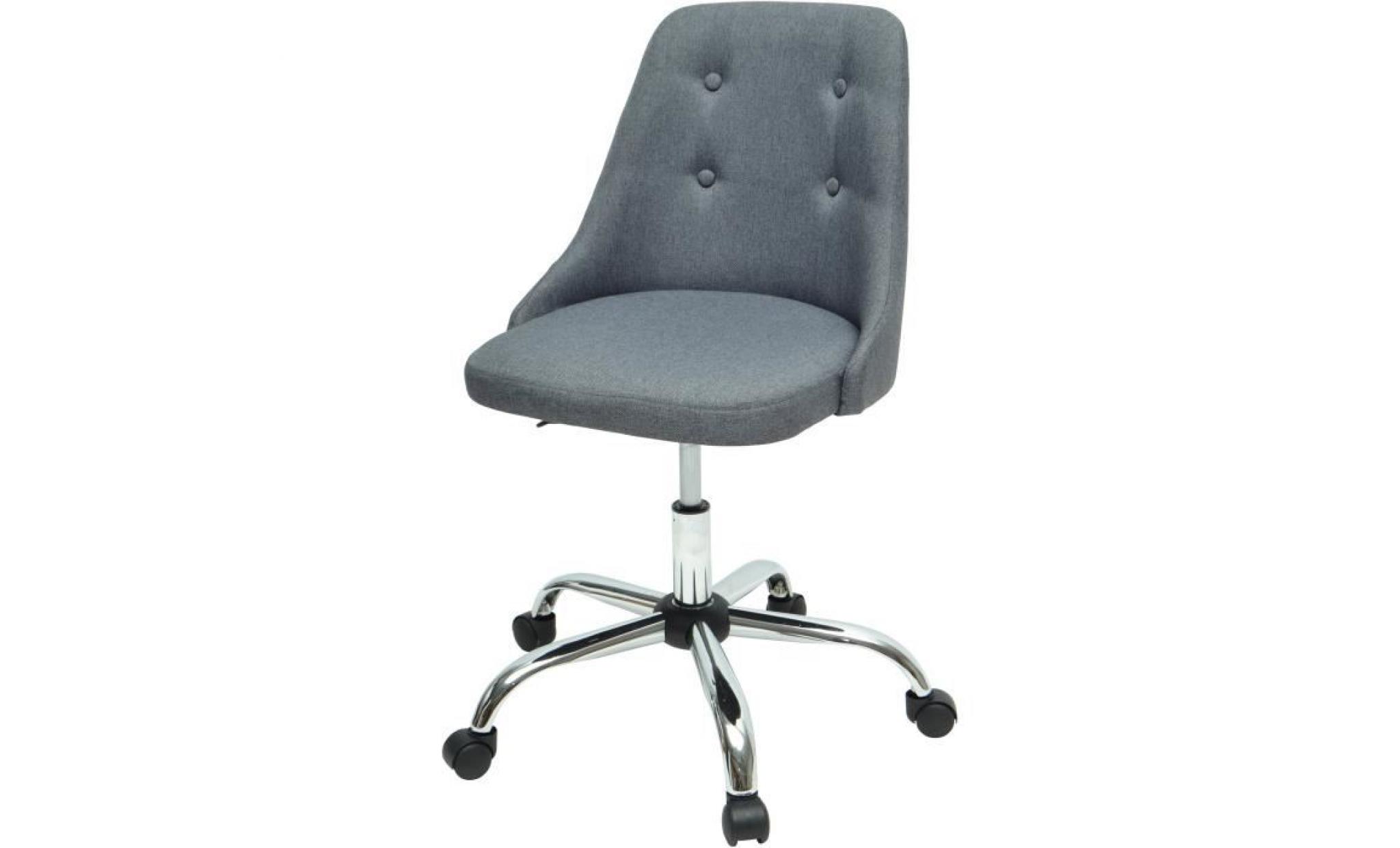 sigma chaise de bureau   simili et tissu gris    style contemporain   l 45,5 x p 47,5 cm