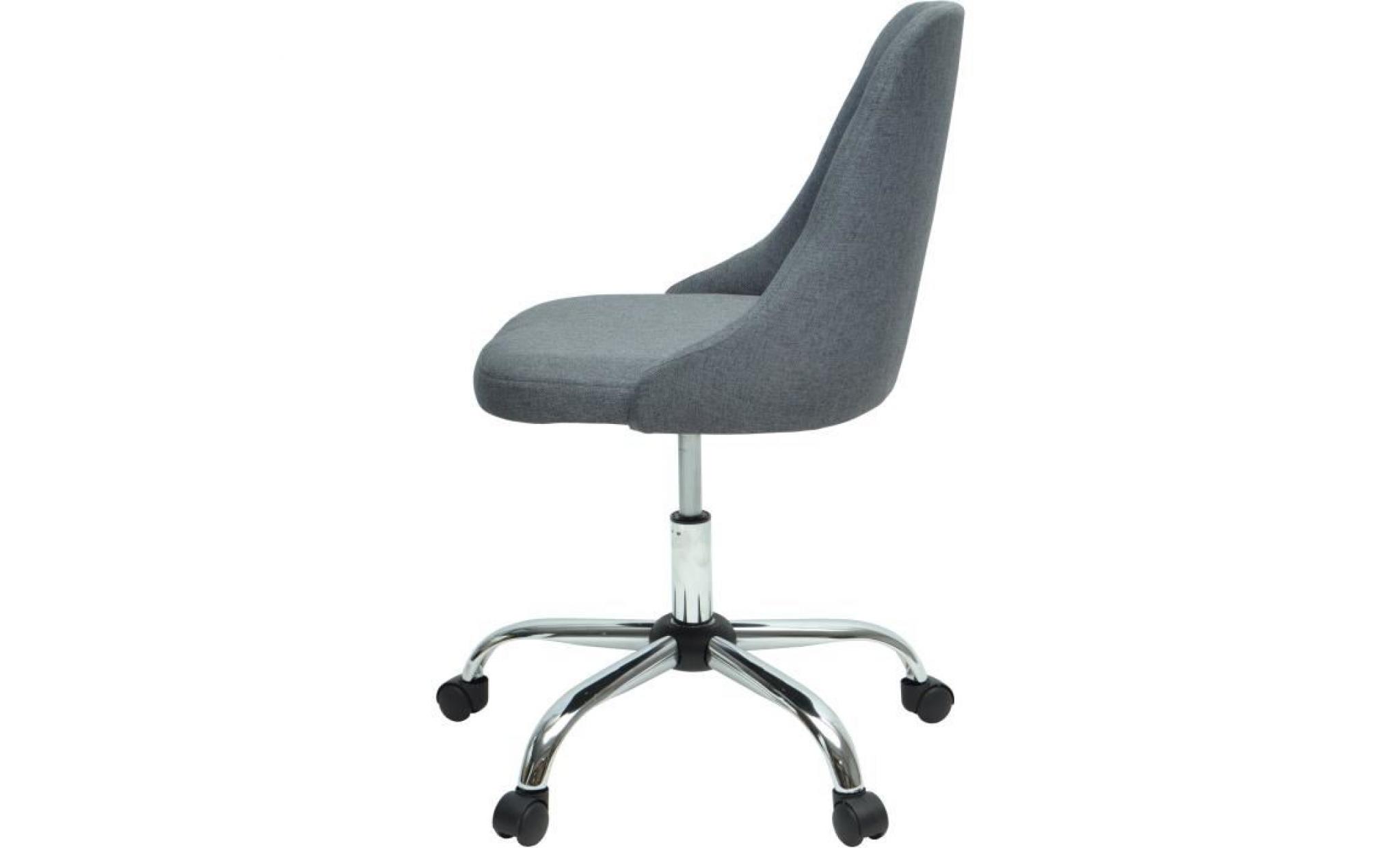 sigma chaise de bureau   simili et tissu gris    style contemporain   l 45,5 x p 47,5 cm pas cher