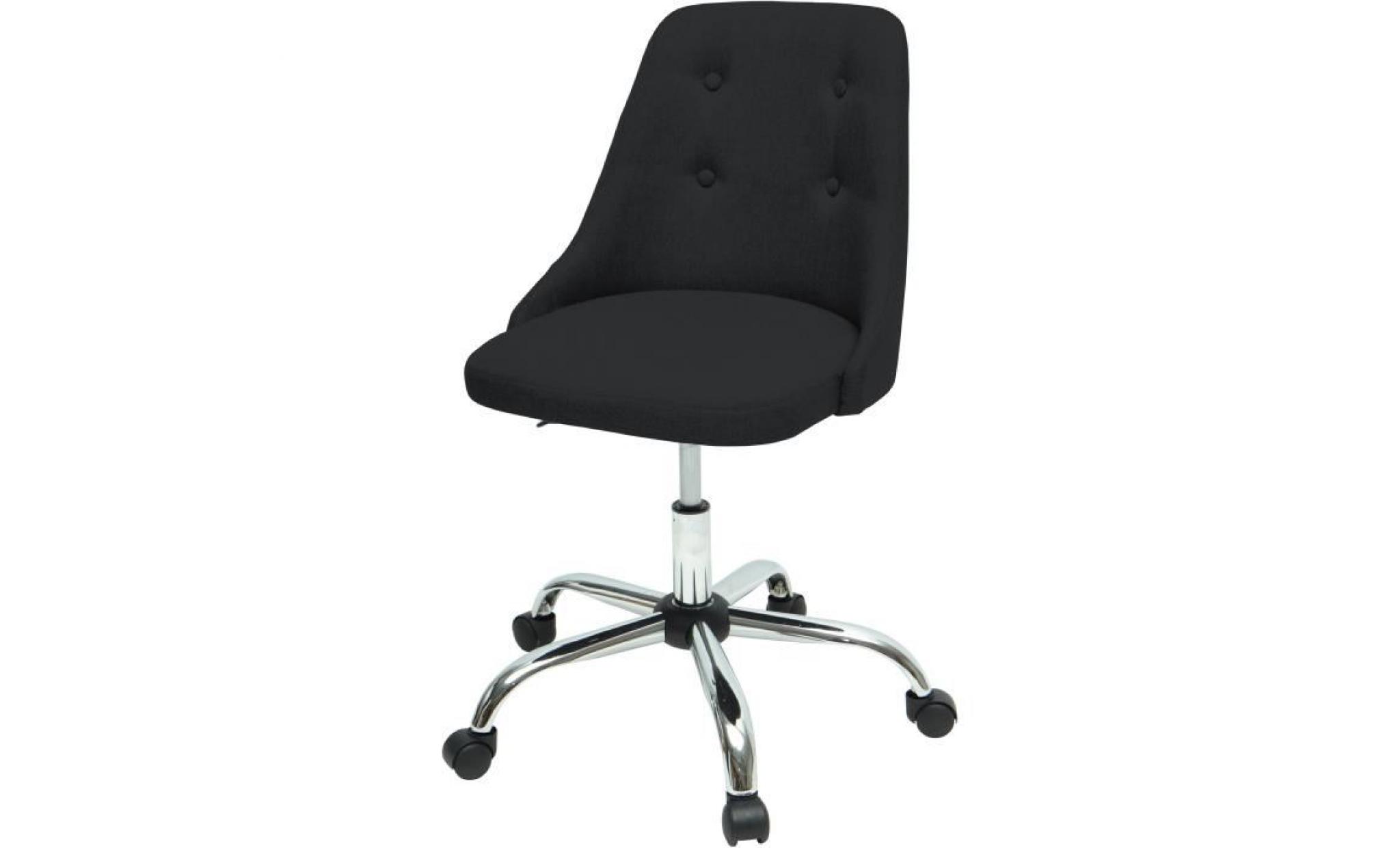 sigma chaise de bureau   simili et tissu noir   style contemporain   l 45,5 x p 47,5 cm