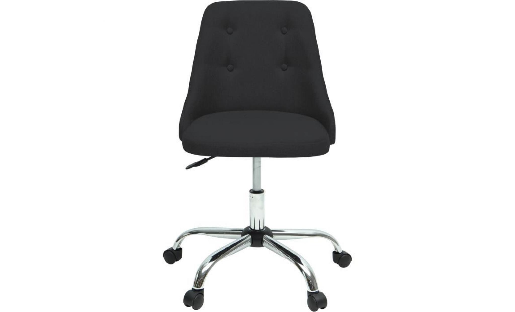 sigma chaise de bureau   simili et tissu noir   style contemporain   l 45,5 x p 47,5 cm pas cher