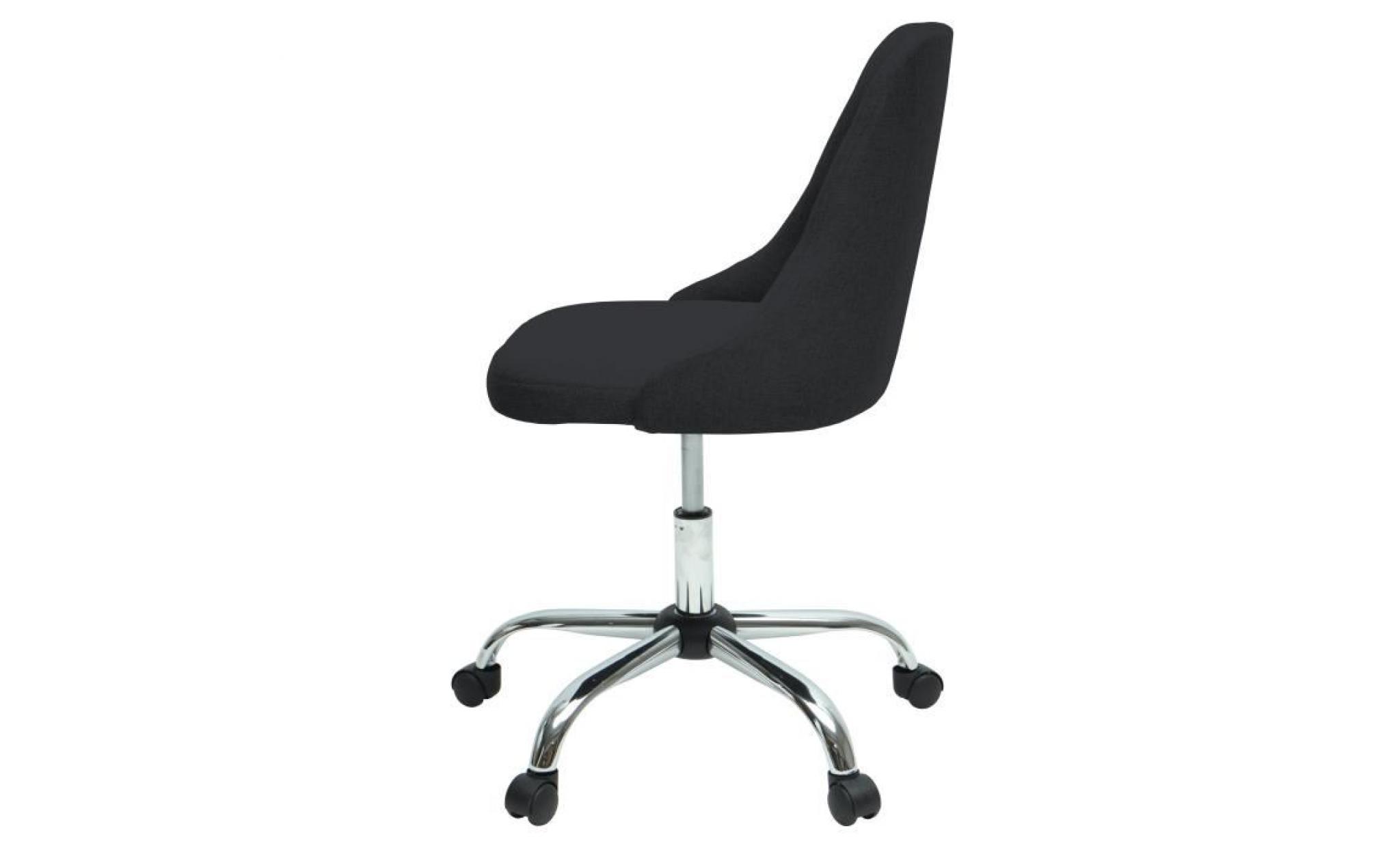 sigma chaise de bureau   simili et tissu noir   style contemporain   l 45,5 x p 47,5 cm pas cher