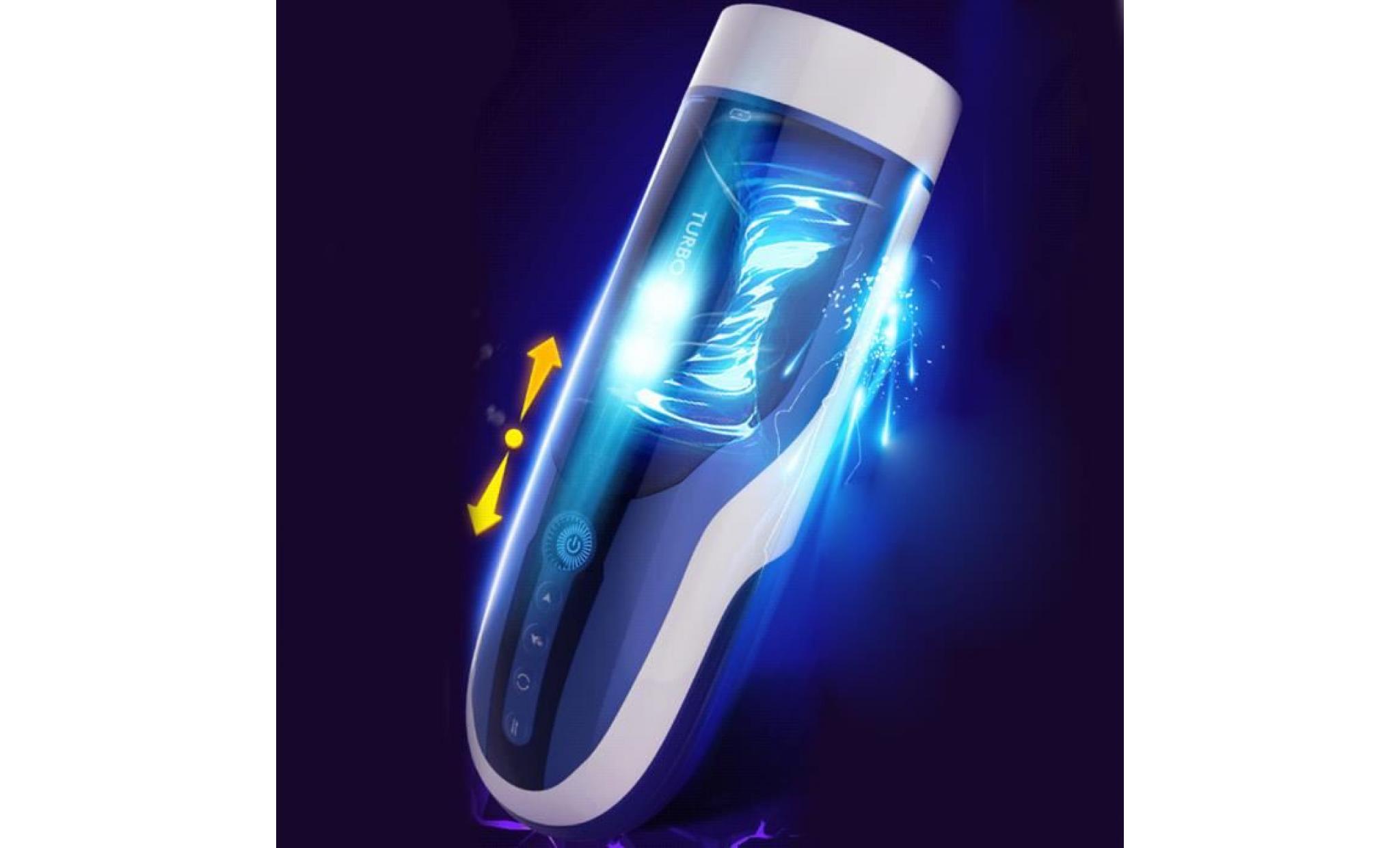silicone mâle électrique électrique tasse masturbateur stroker vibrateur sexe adulte jouet bleu