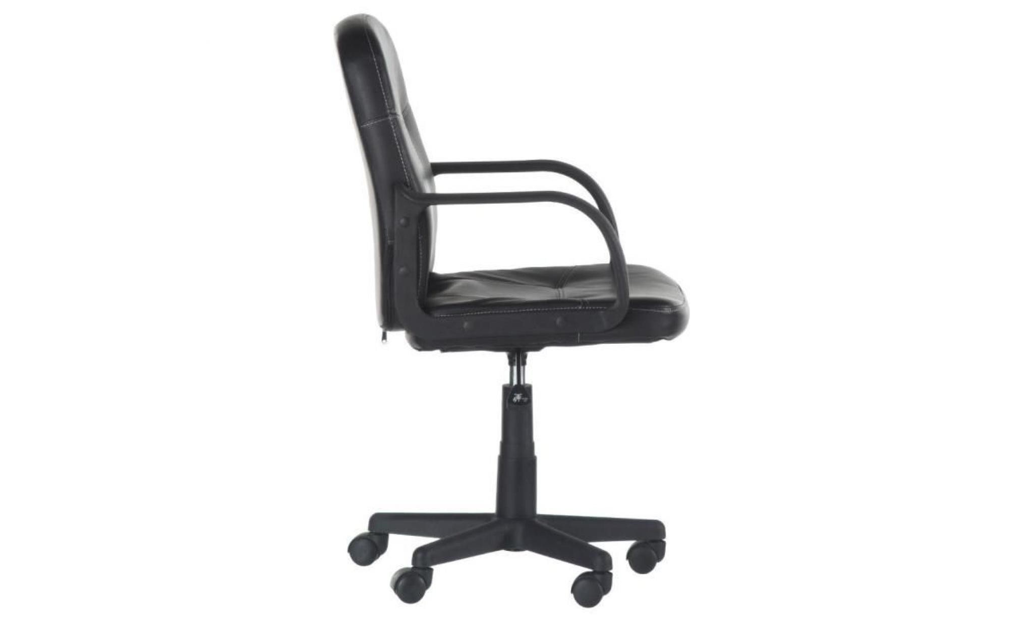 silla fauteuil de bureau   simili noir   contemporain   l 63 x p 58 cm pas cher
