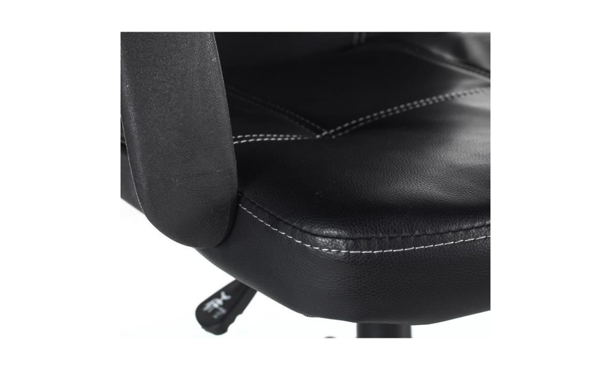 silla fauteuil de bureau   simili noir   contemporain   l 63 x p 58 cm pas cher