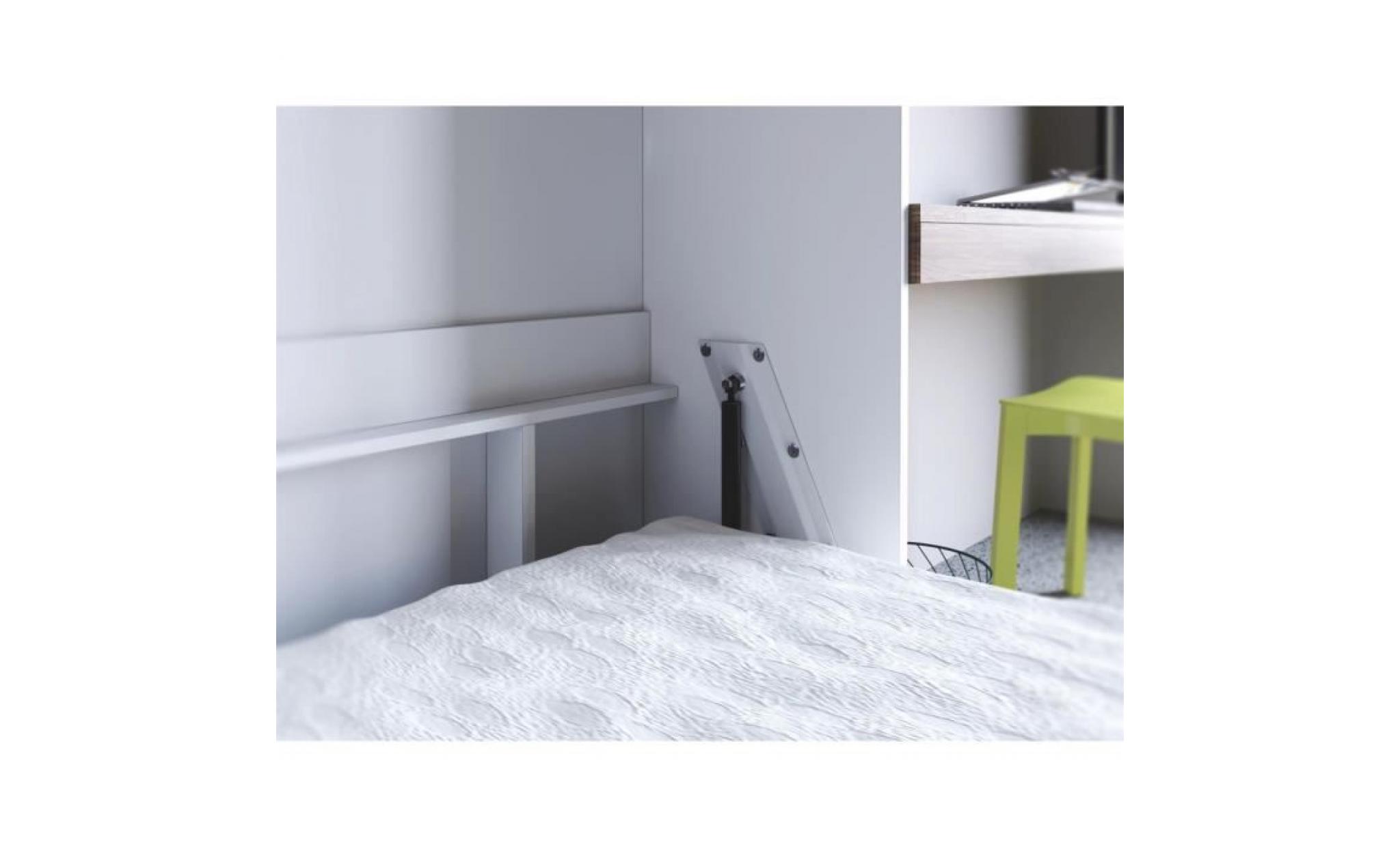 smartbett standard 90x200 vertical blanc avec ressorts à gaz armoire lit escamotable pas cher