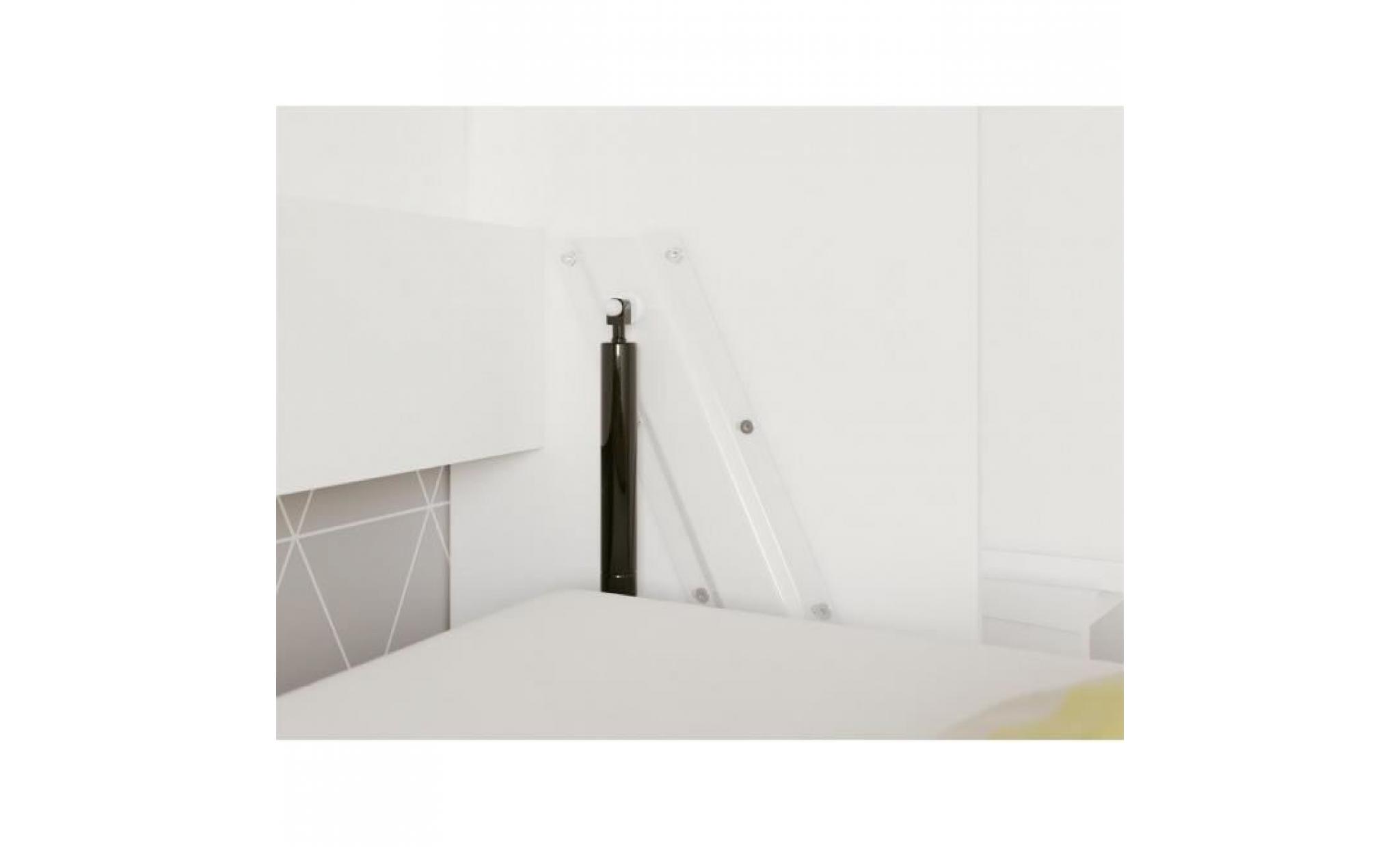 smartbett standard 90x200 horizontal blanc/anthracite  avec ressorts à gaz armoire lit escamotable pas cher
