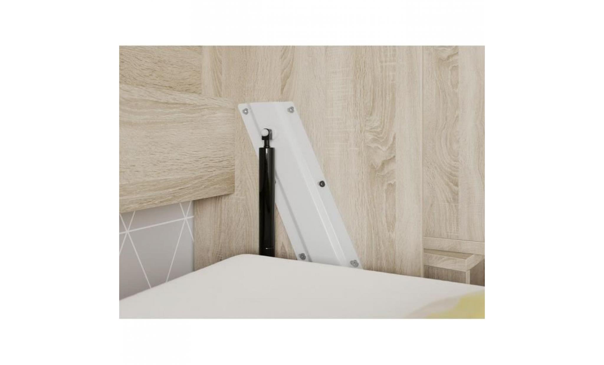 smartbett standard 90x200 horizontal chêne sonoma/blanc avec ressorts à gaz armoire lit escamotable pas cher