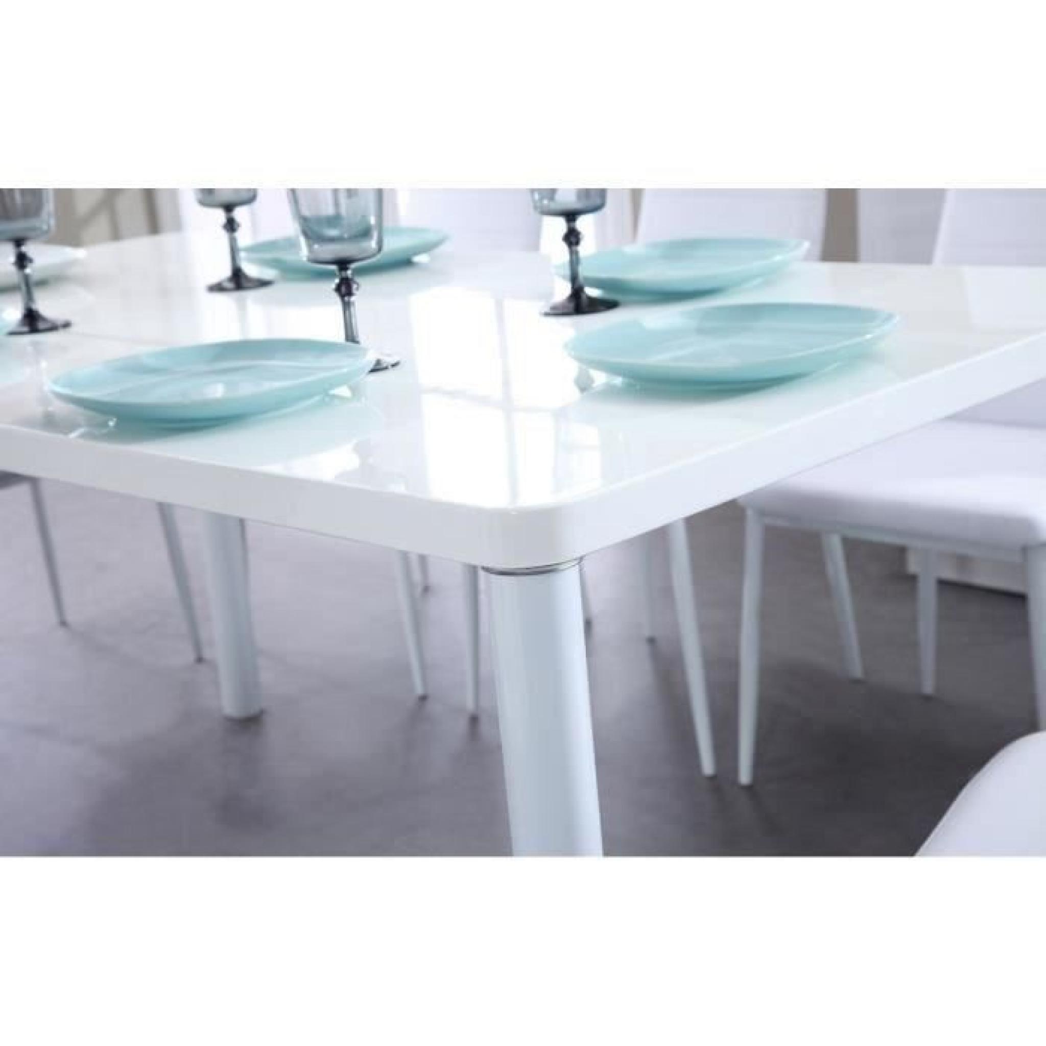 SNOW Table à manger 160x90cm laquée blanc pas cher