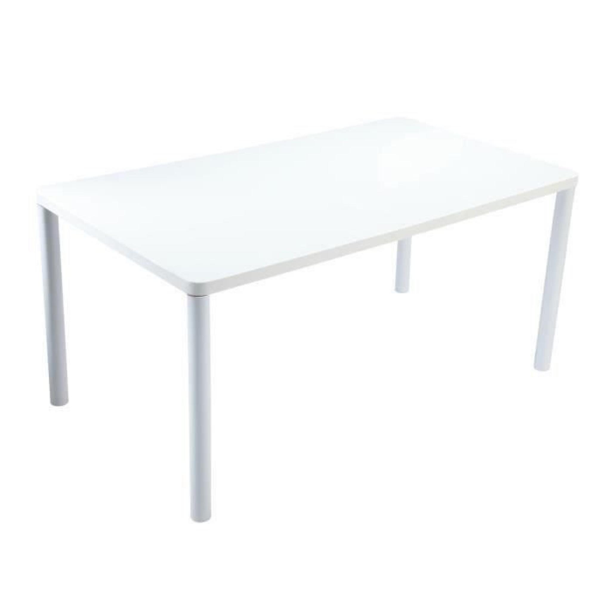 SNOW Table à manger 160x90cm laquée blanc pas cher