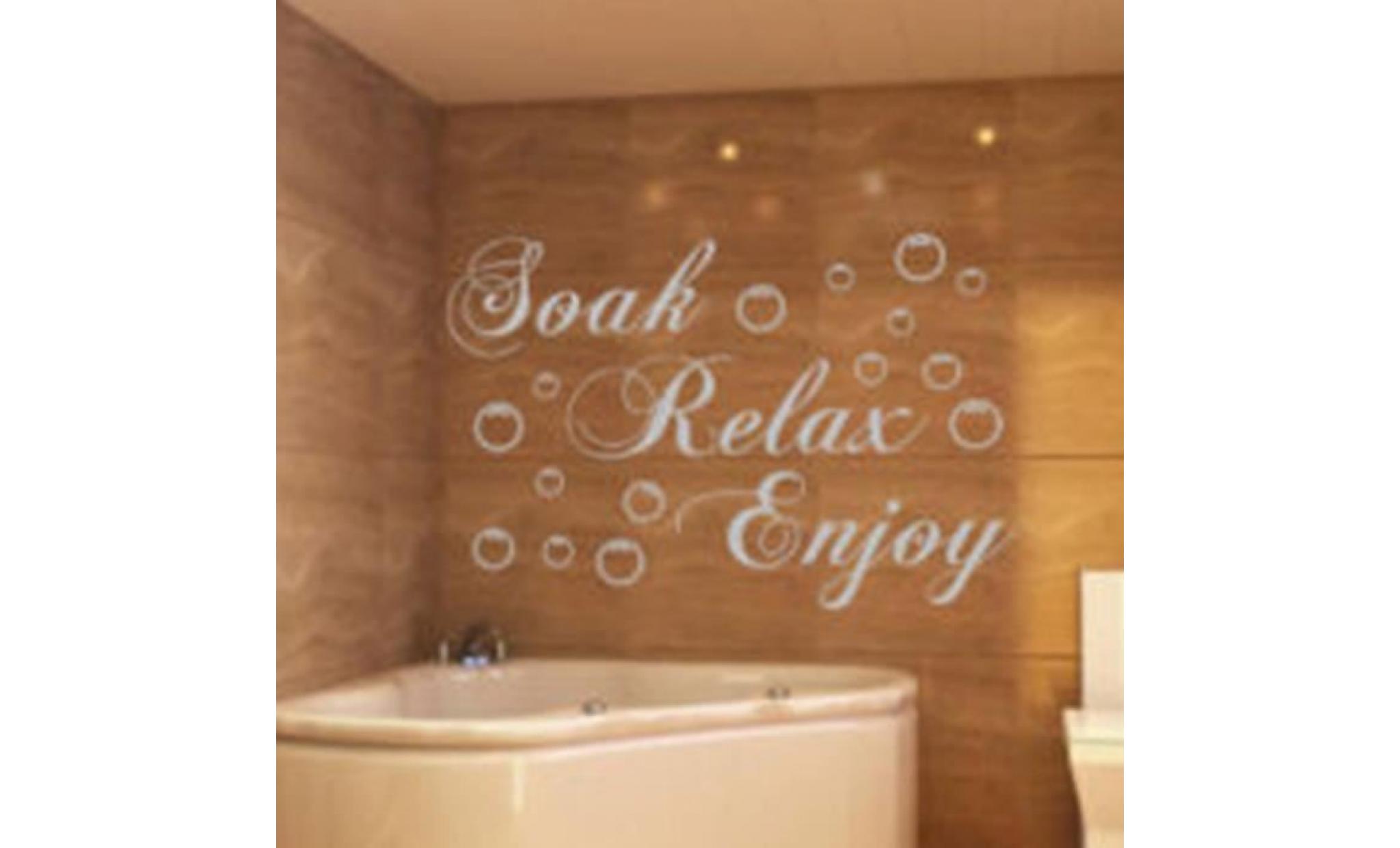 soak relax enjoy autocollant mural anglais de chambre à coucher  rose