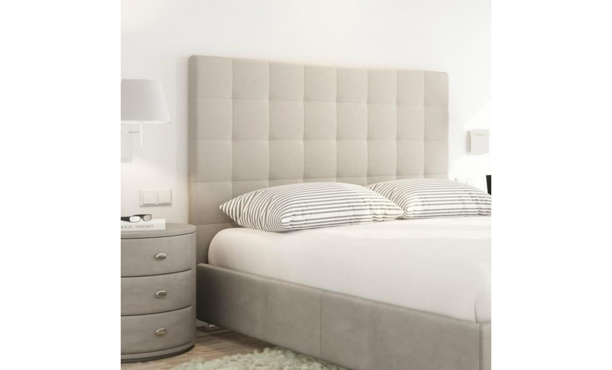 sogno tête de lit capitonnée style contemporain   tissu gris clair   l 180 cm