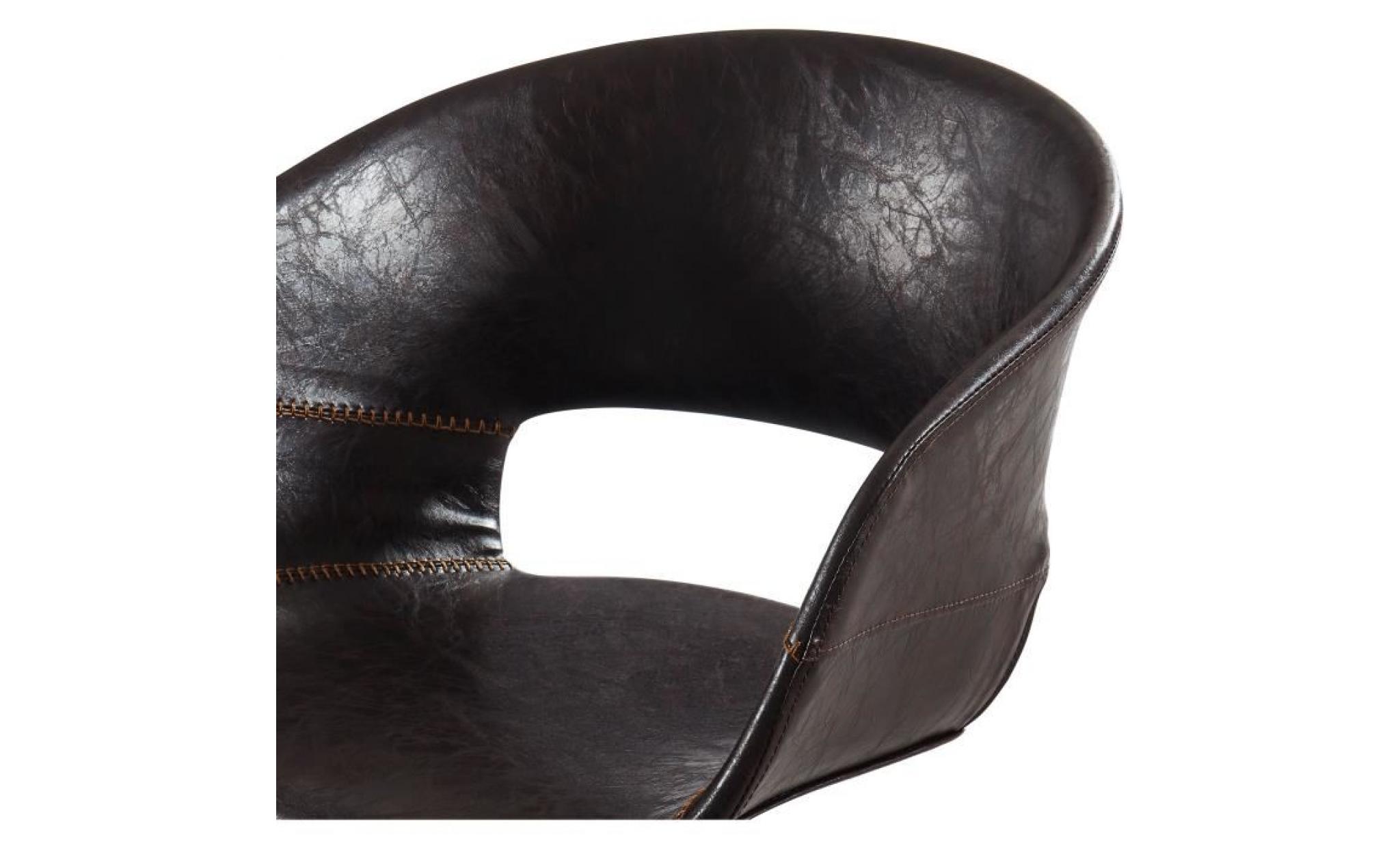 solal chaise de bureau   simili marron   style contemporain   l 62 x p 62 cm pas cher