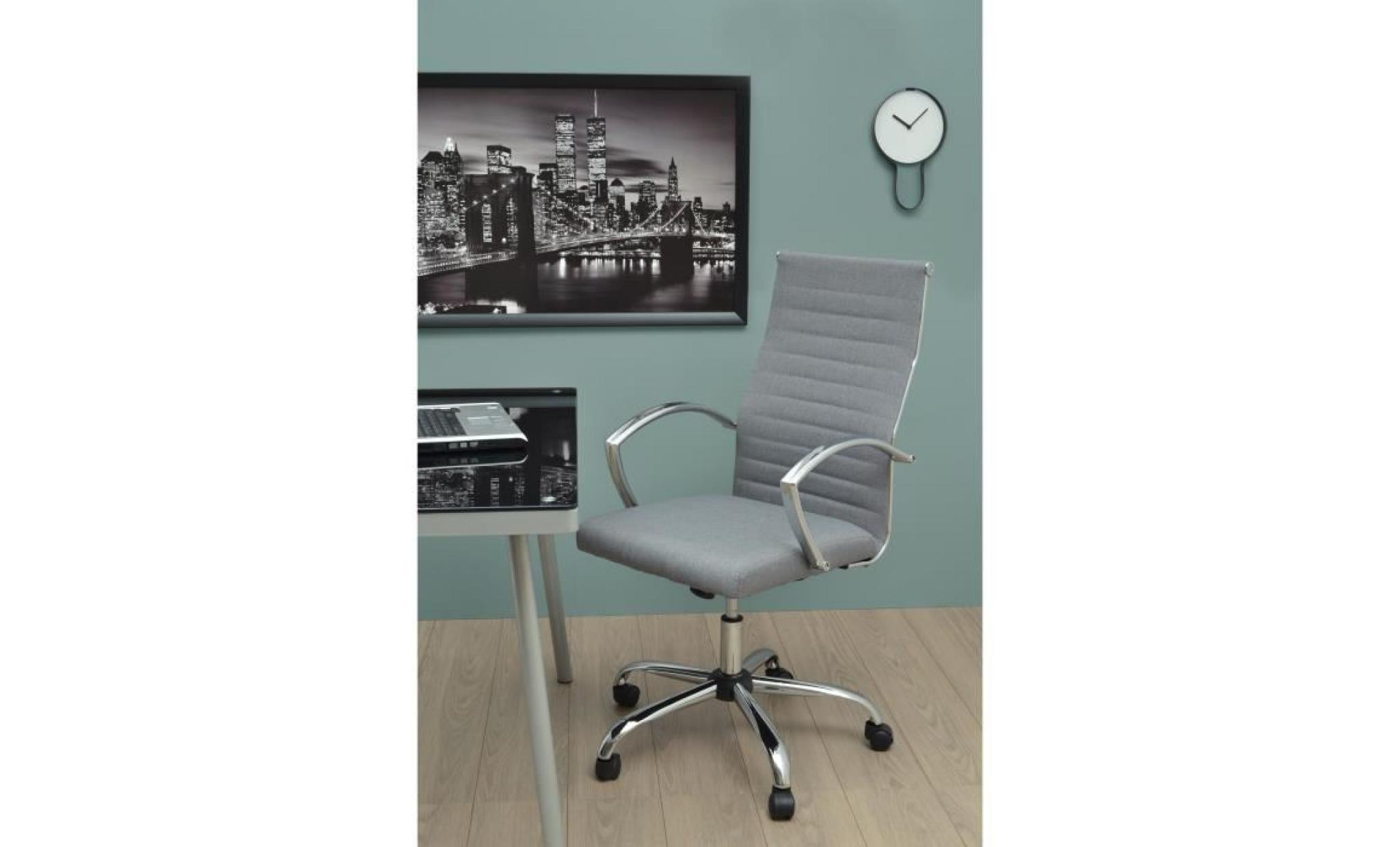 solera fauteuil de bureau   tissu gris   style contemporain   l 57 x p 60 cm pas cher