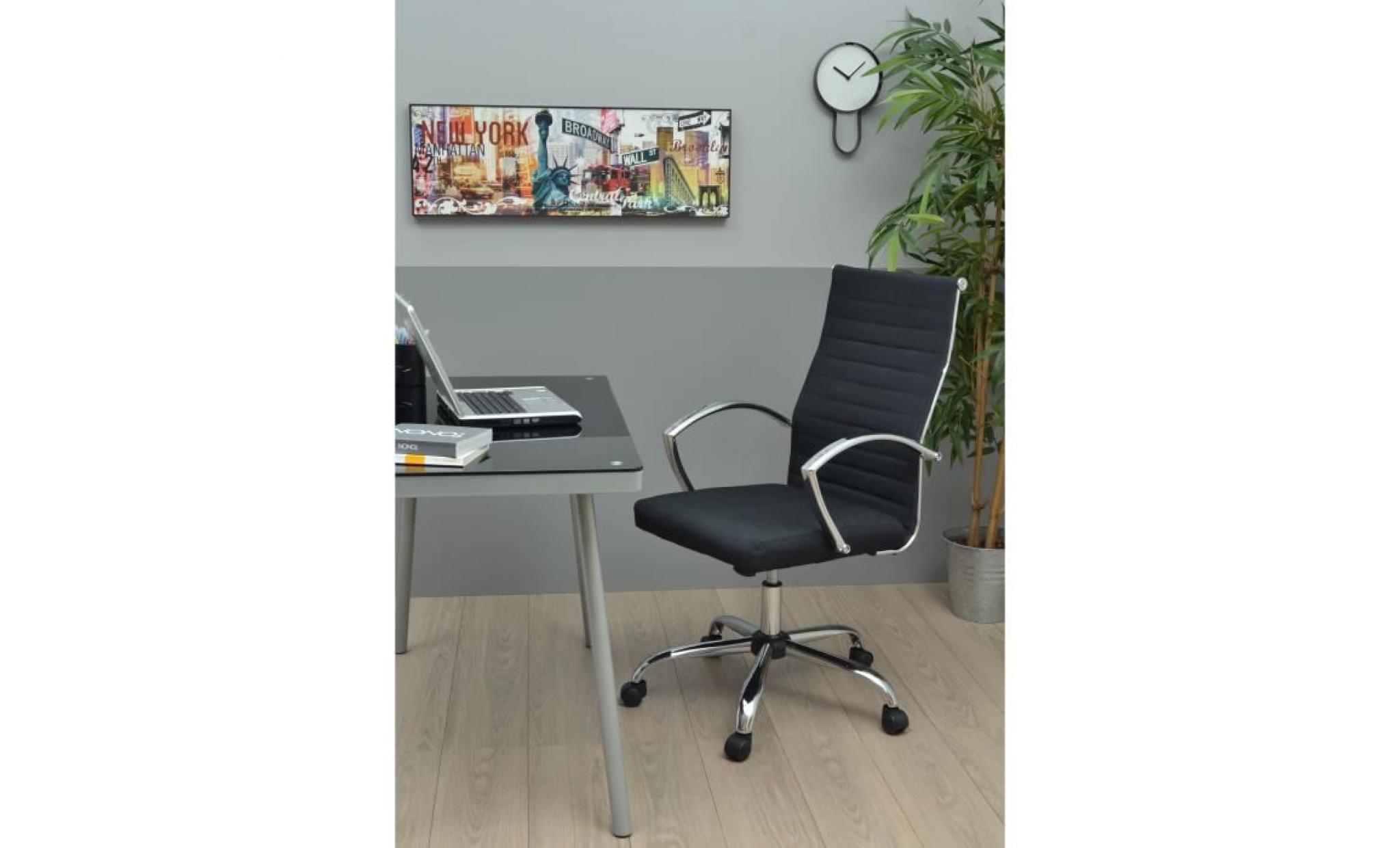 solera fauteuil de bureau   tissu noir   style contemporain   l 57 x p 60 cm pas cher