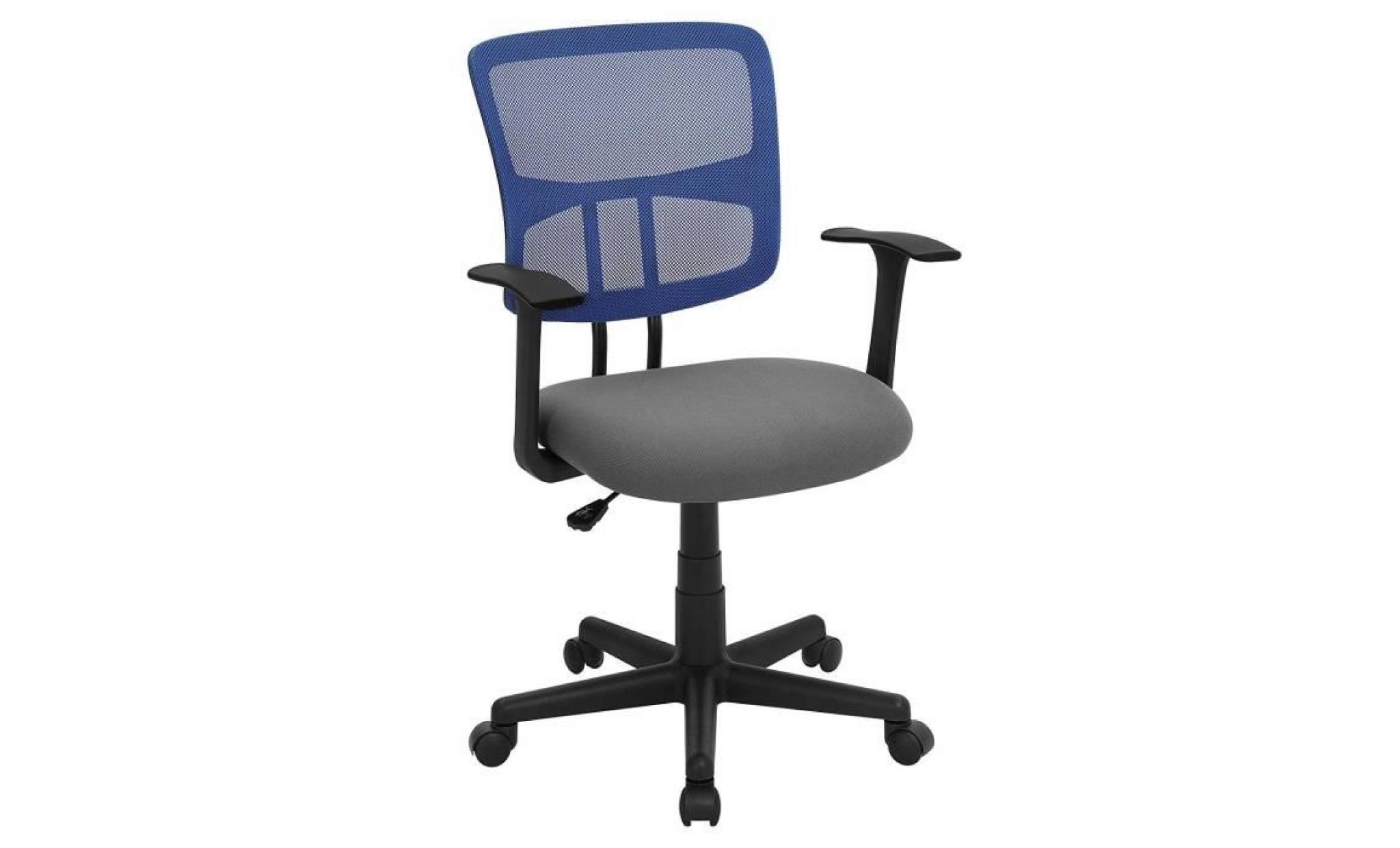 songmics® chaise de bureau, fauteuil ergonomique en maille, siège de bureau rotatif, accoudoirs en t charge maximale 120 kg obn11gl