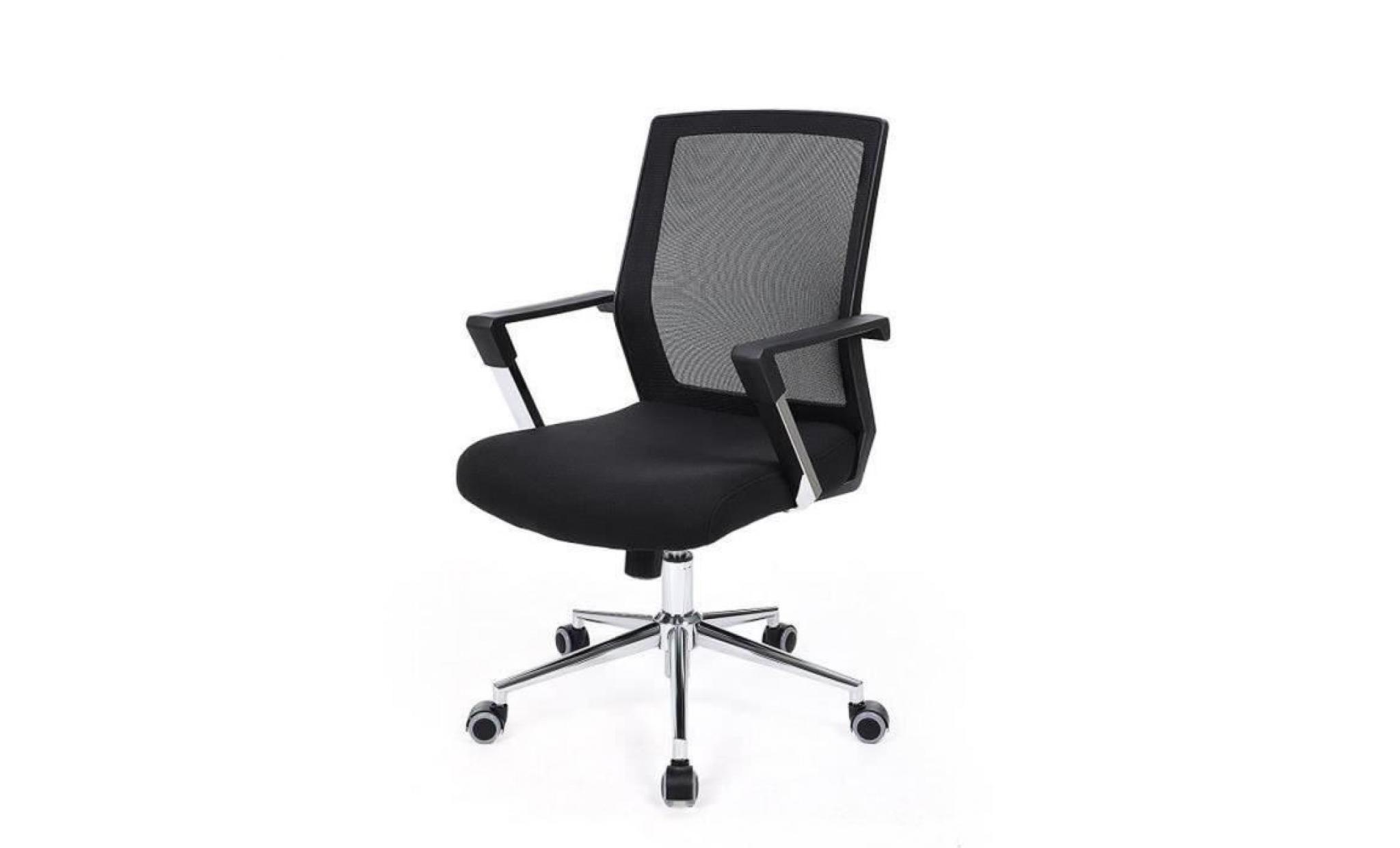 songmics chaise de bureau hauteur réglable 92 101,5 cm siège pivotant mécanisme basculant noir obn83b pas cher