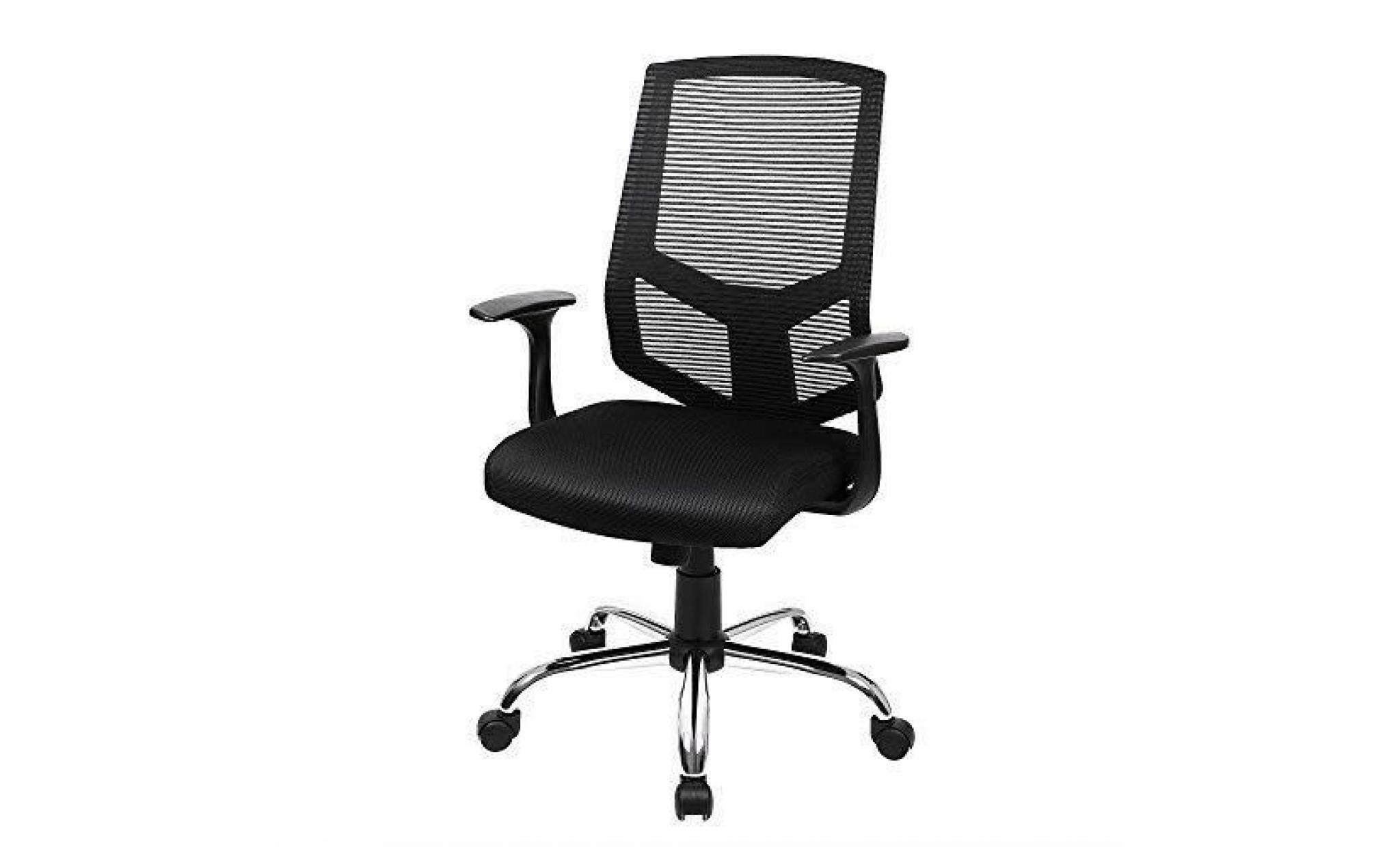 songmics fauteuil de bureau hauteur réglable 101 110,5 cm mécanisme basculant confortable convient aux tapis noir obn84bk