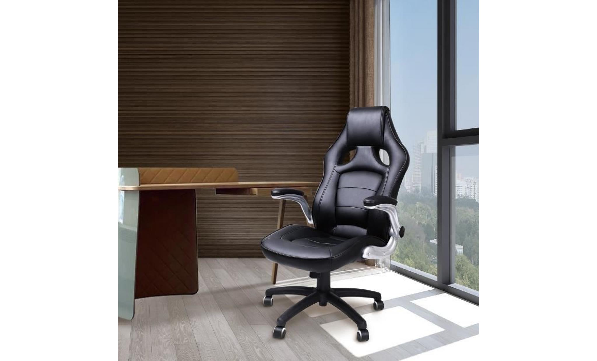 songmics chaise de bureau fauteuil de bureau hauteur réglable 118 127,5 cm revêtement en pu siège de bureau obg62b